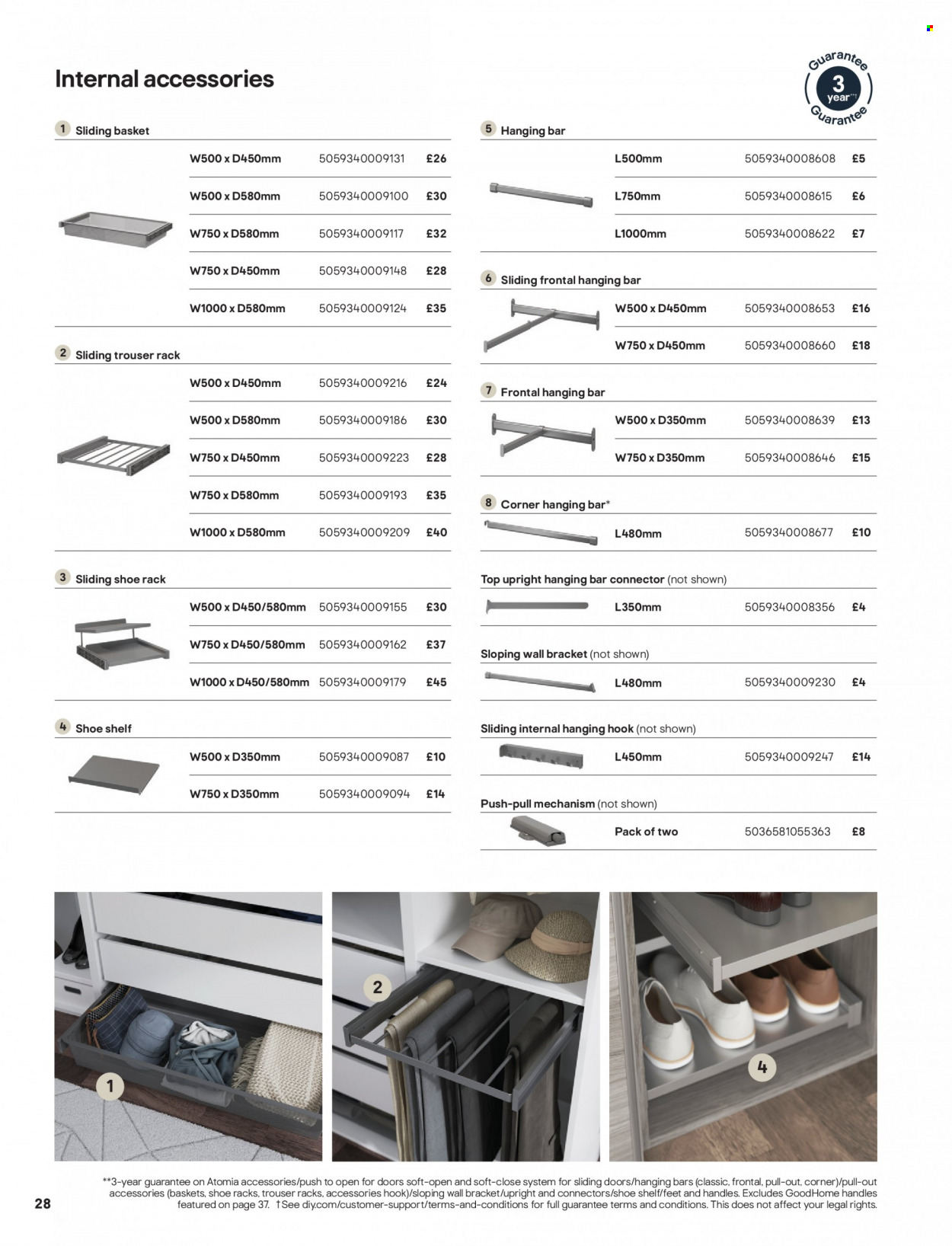 thumbnail - B&Q offer  - Sales products - sliding door, shoe rack. Page 28.