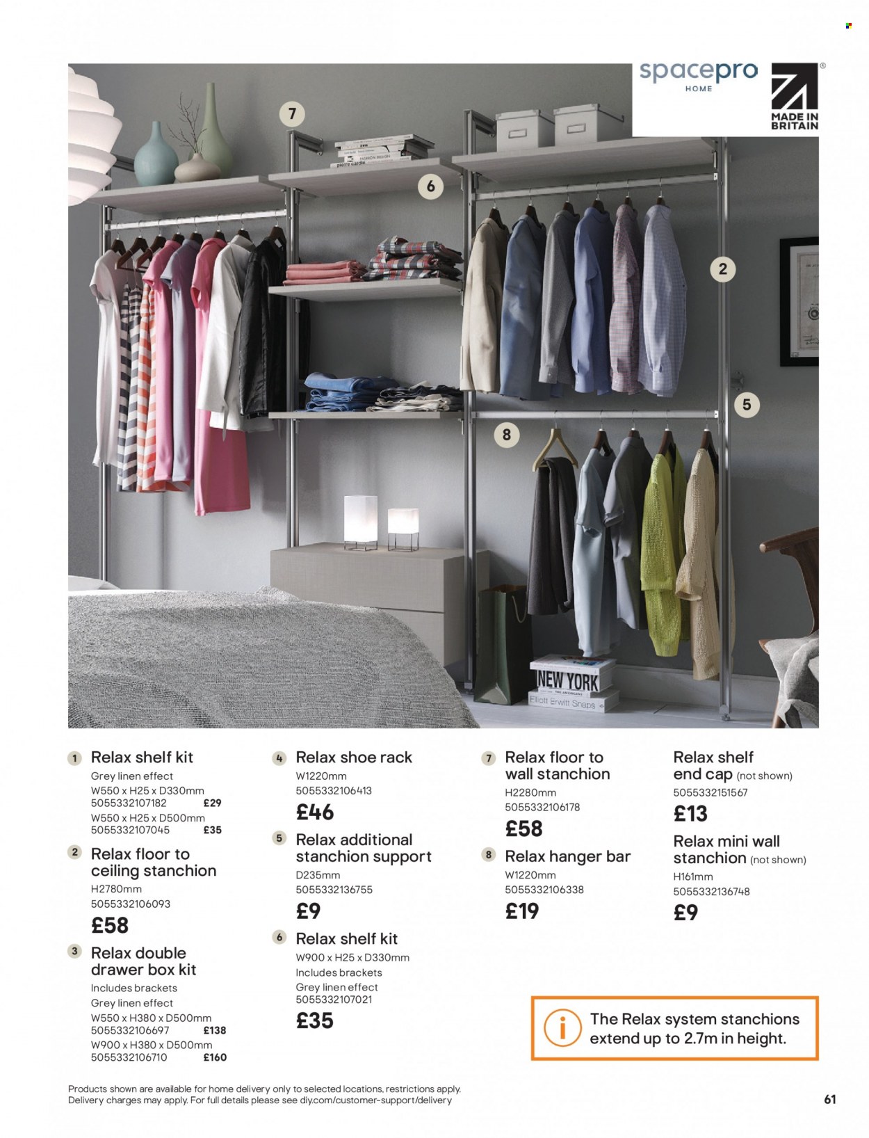 thumbnail - B&Q offer  - Sales products - linens, shoe rack. Page 61.