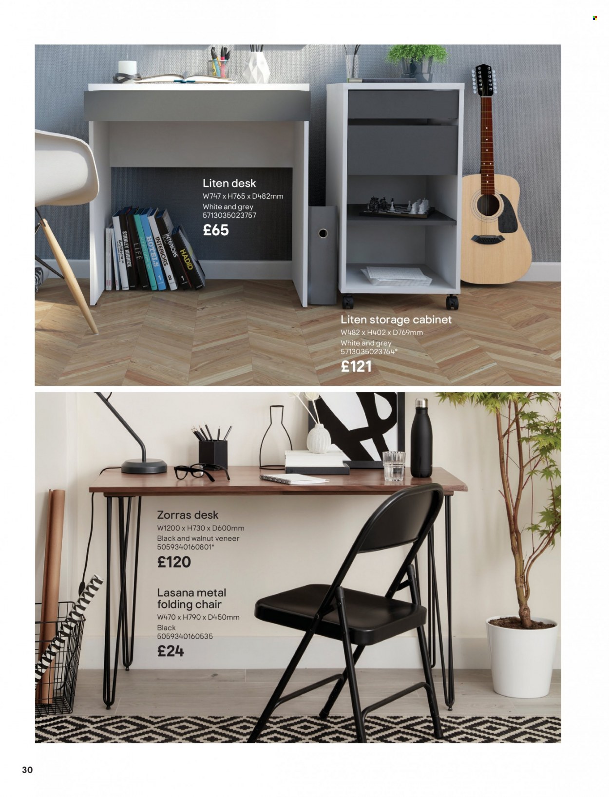 thumbnail - B&Q offer  - Sales products - cabinet, chair, folding chair. Page 30.