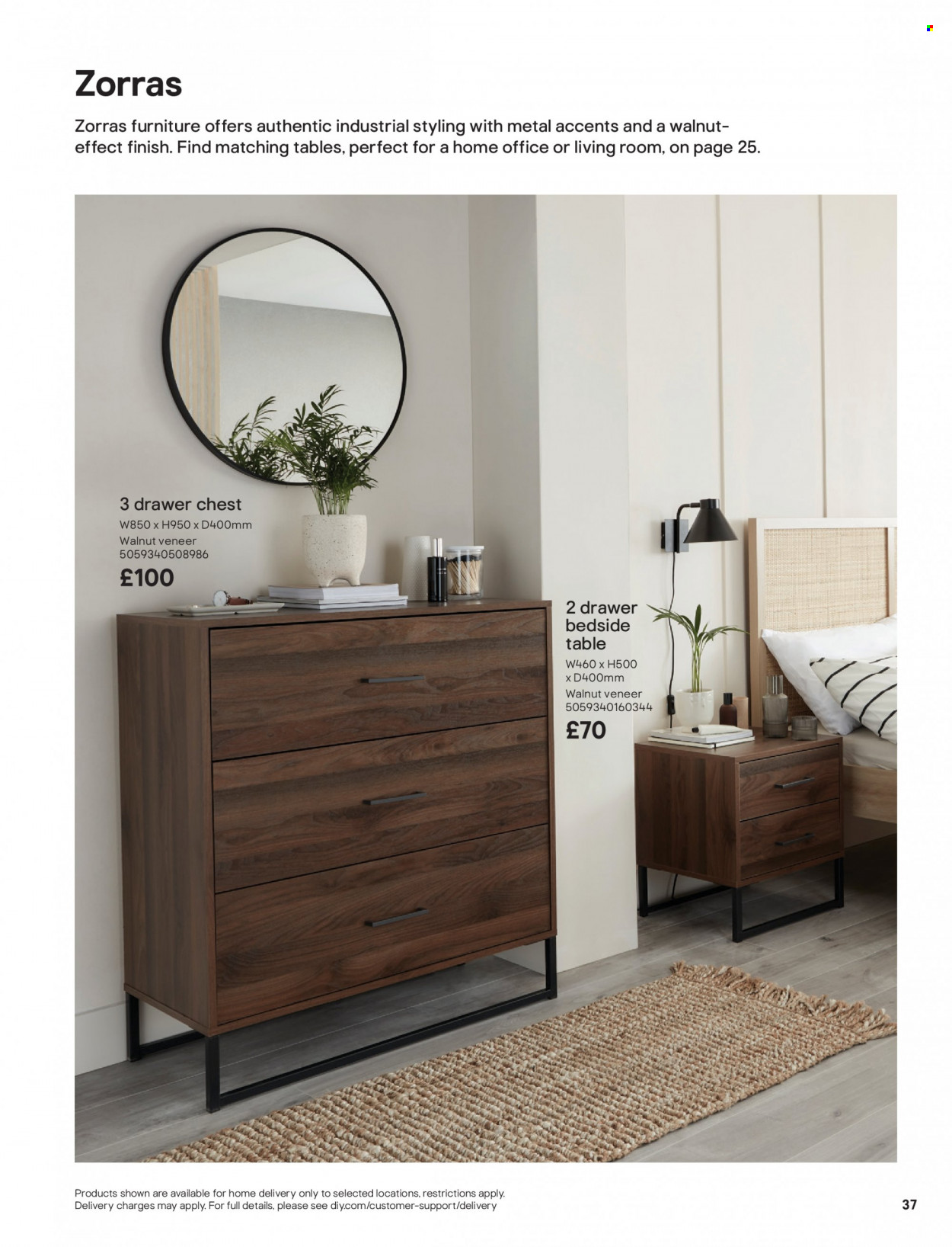 thumbnail - B&Q offer  - Sales products - chest of drawers, bedside table. Page 37.