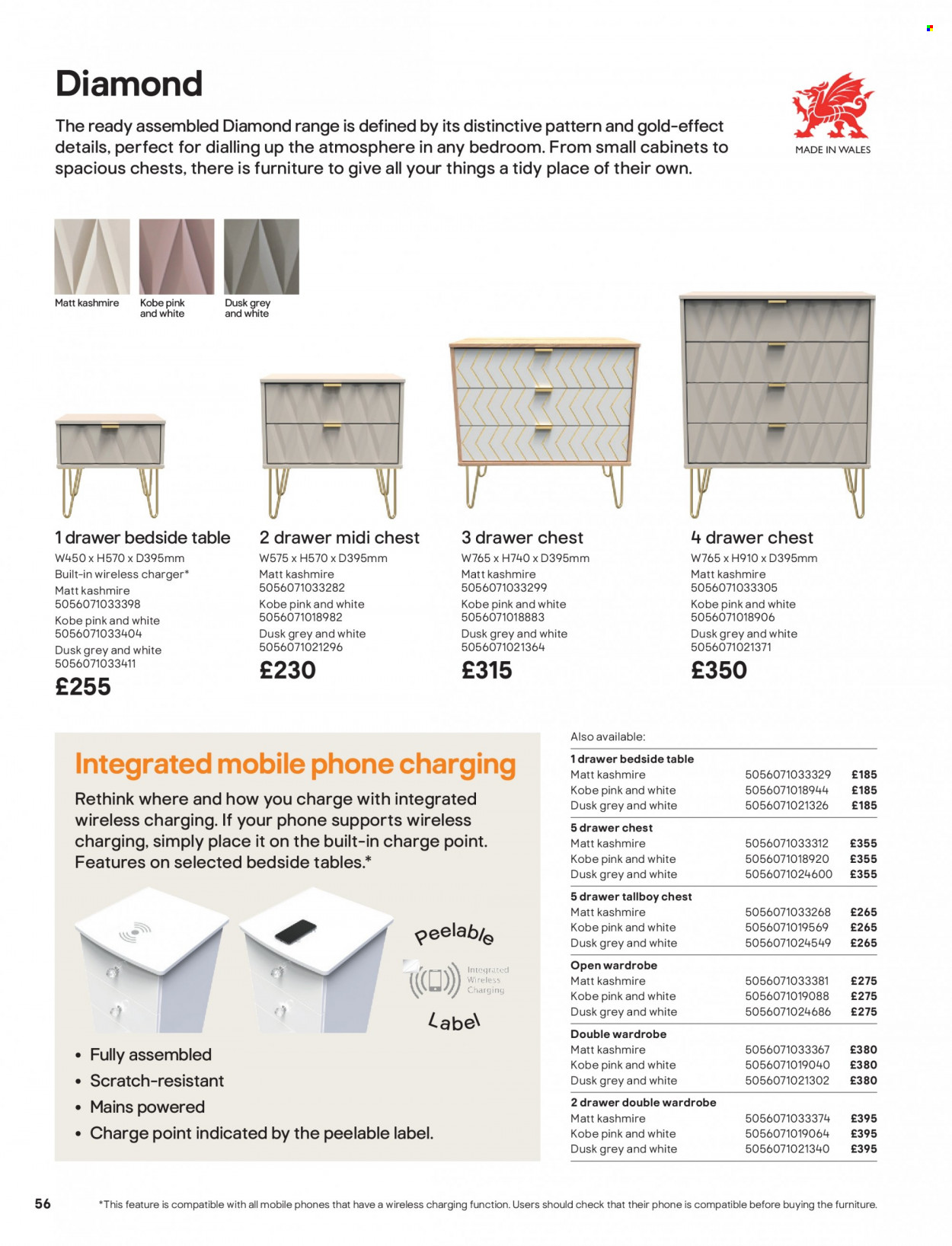thumbnail - B&Q offer  - Sales products - chest of drawers, wardrobe, bedside table. Page 56.
