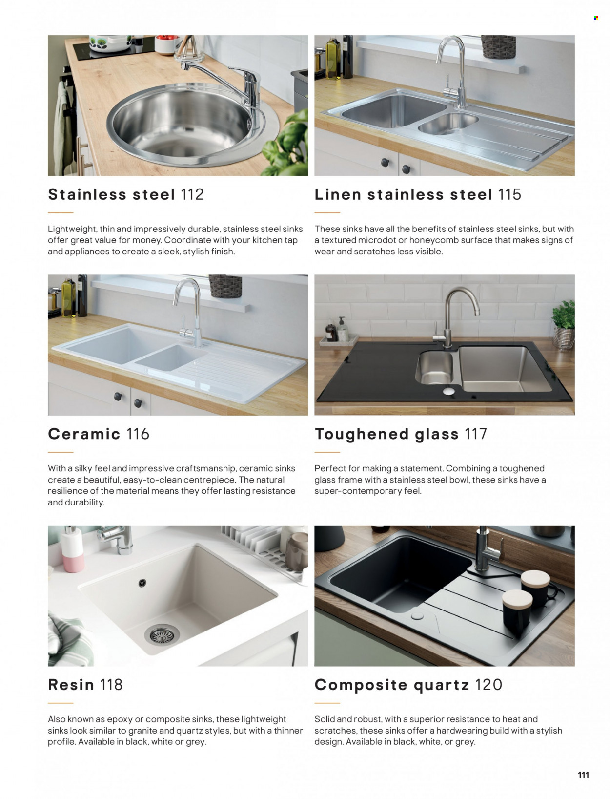 thumbnail - B&Q offer  - Sales products - stainless steel sink, kitchen tap. Page 111.