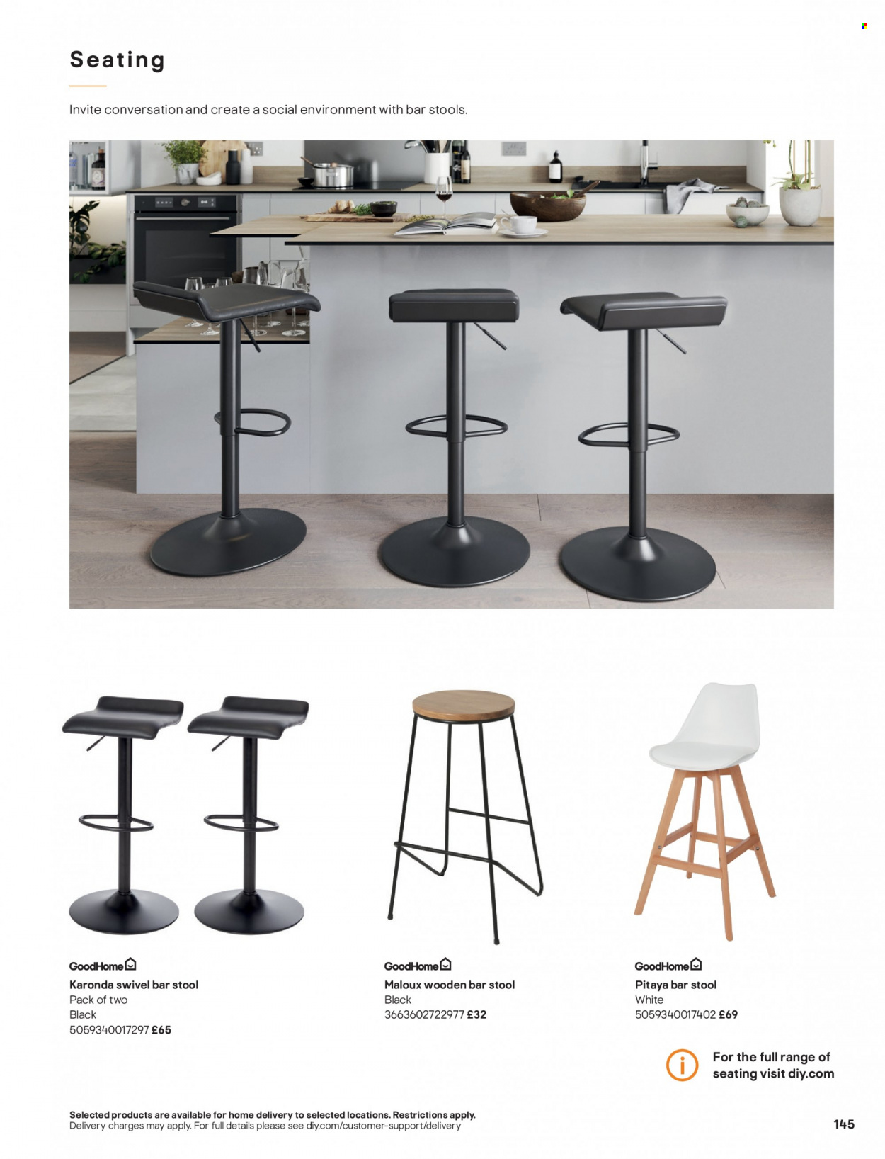 thumbnail - B&Q offer  - Sales products - stool, bar stool. Page 145.