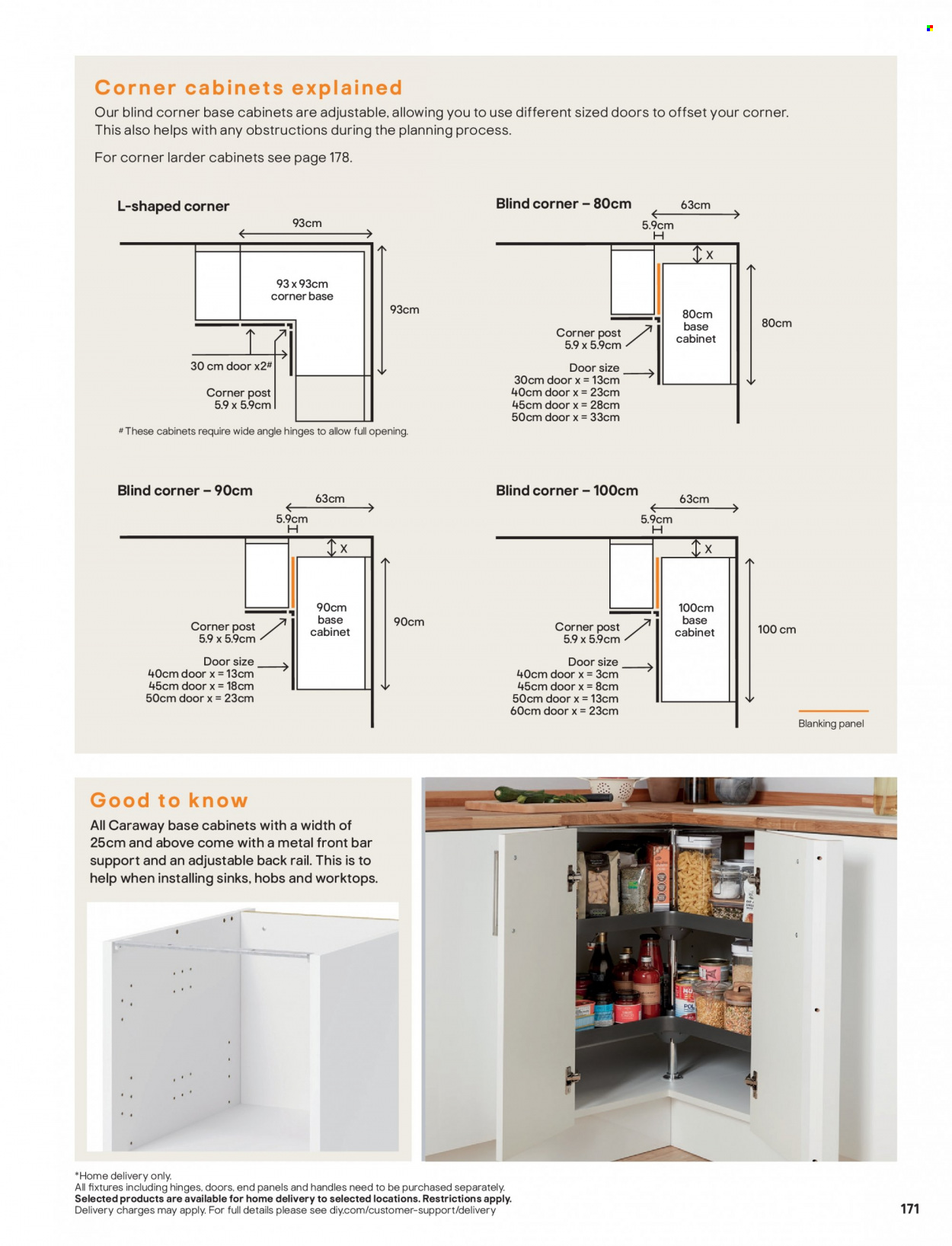 thumbnail - B&Q offer  - Sales products - cabinet, corner cabinet, wall cabinet. Page 171.