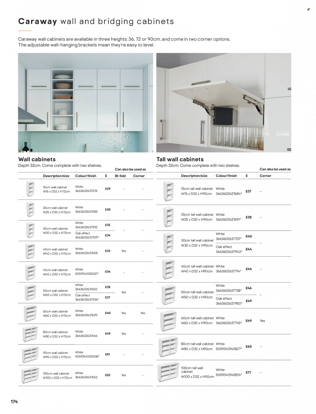 thumbnail - B&Q offer  - Sales products - cabinet, wall cabinet, shelves. Page 174.
