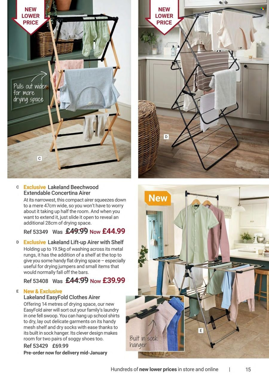 thumbnail - Lakeland offer  - Sales products - bars, hanger, airer. Page 15.