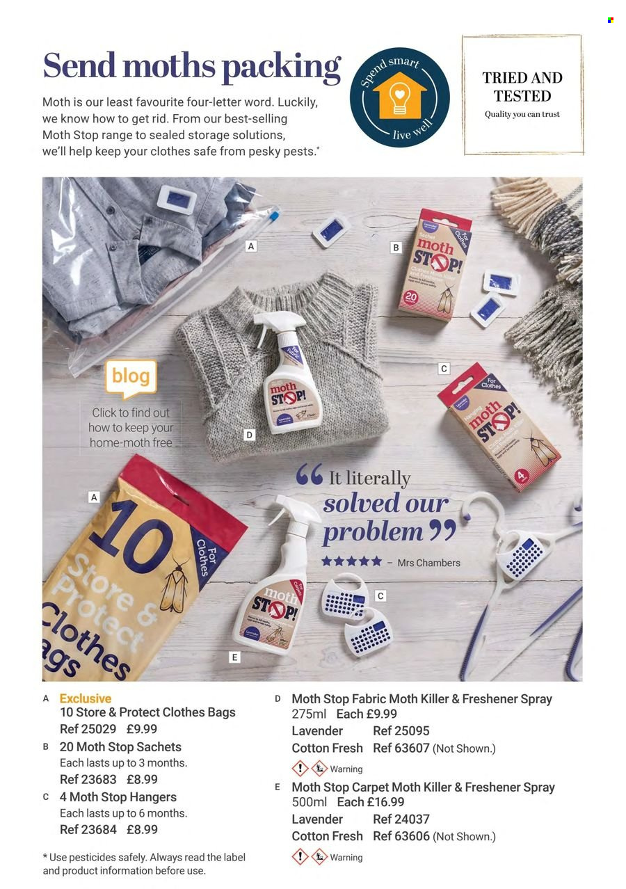 thumbnail - Lakeland offer  - Sales products - hanger, label, bag, freshener spray. Page 16.