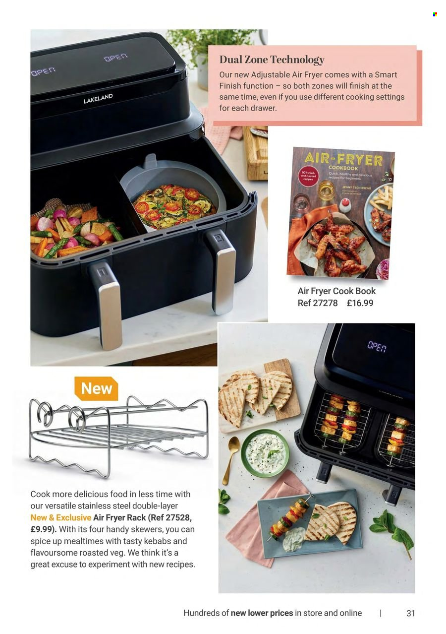 thumbnail - Lakeland offer  - Sales products - book, cookbook, air fryer. Page 31.