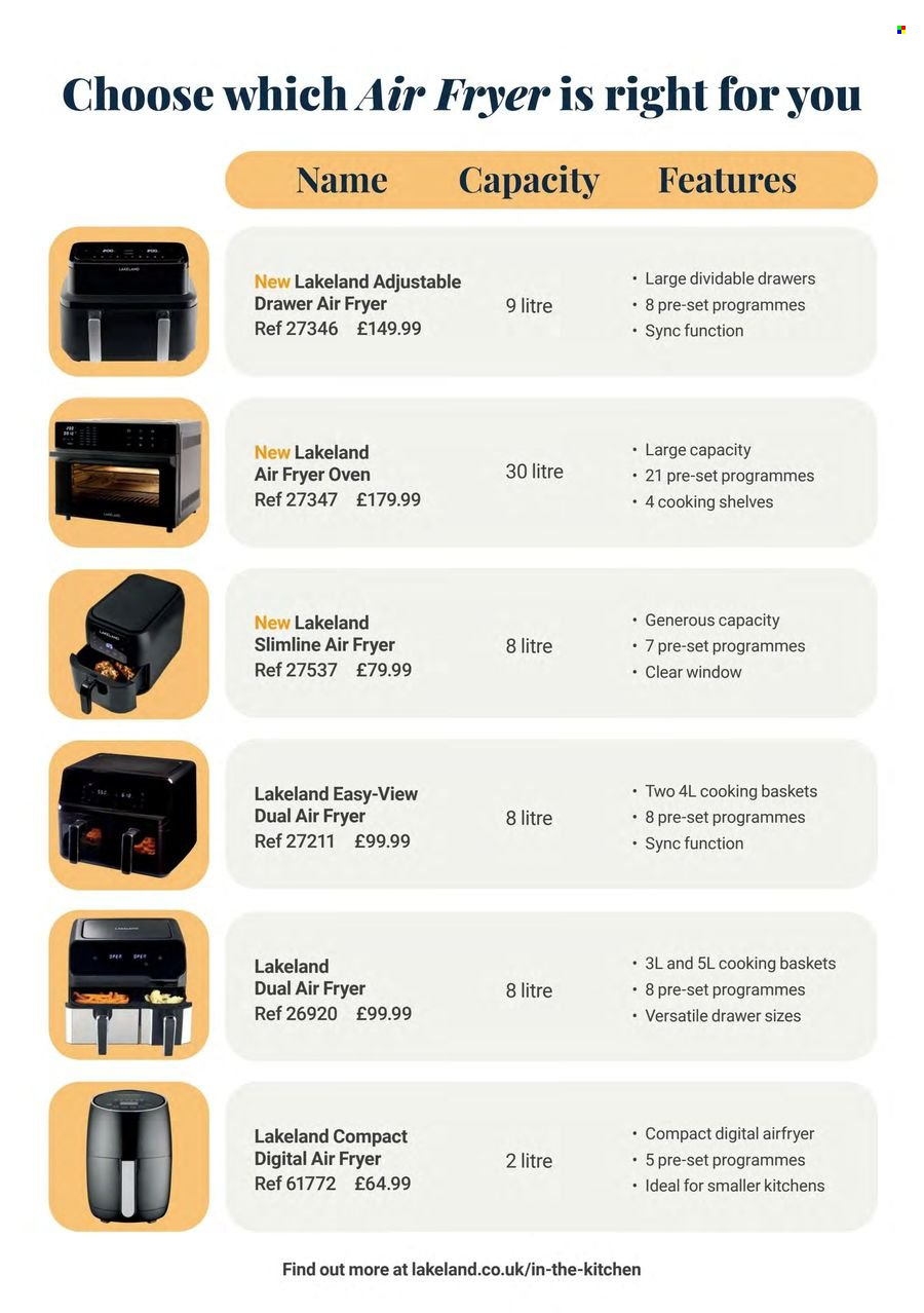 thumbnail - Lakeland offer  - Sales products - air fryer. Page 33.