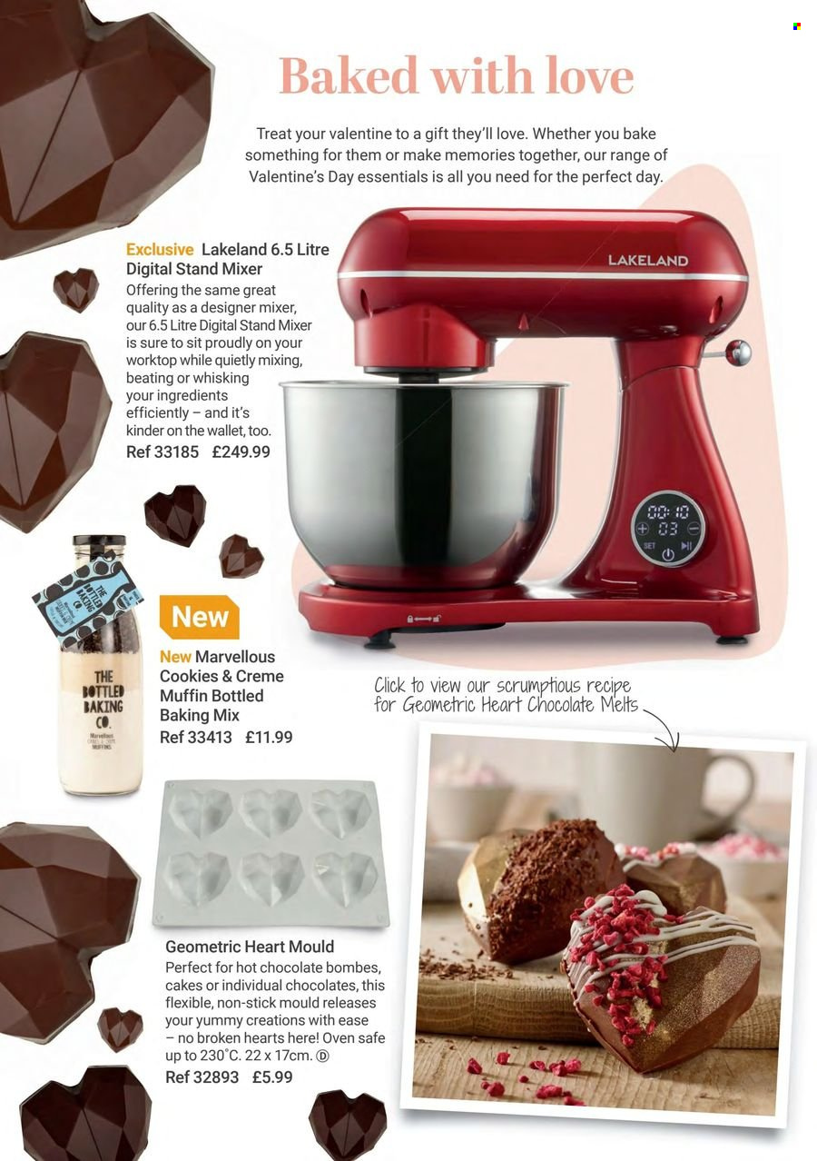 thumbnail - Lakeland offer  - Sales products - baking mix, hot chocolate, mixer, stand mixer. Page 40.