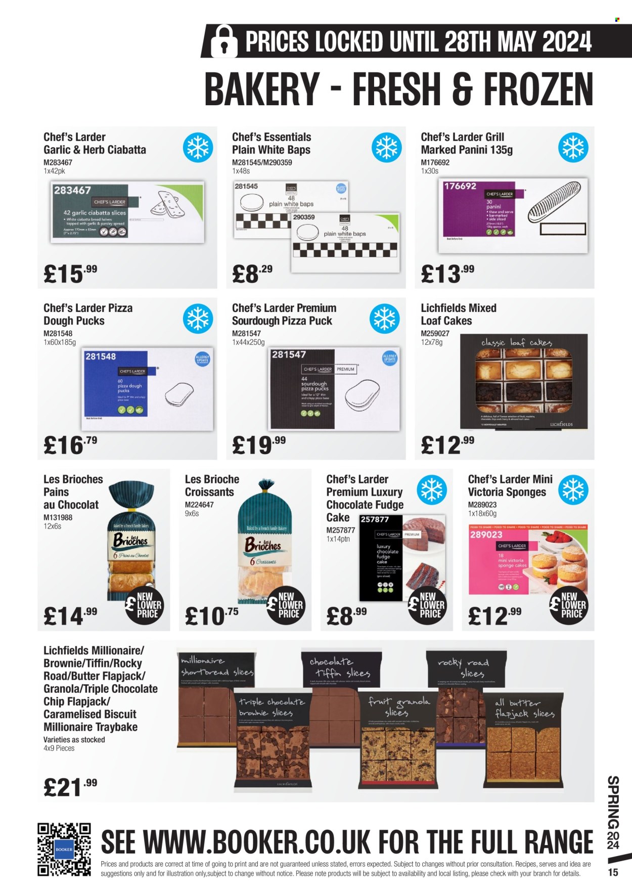 thumbnail - Makro offer  - 06/03/2024 - 28/05/2024 - Sales products - parsley, ciabatta, croissant, cake, panini, brioche, sponge cake, brownies, loaf cake, Victoria Sponge, pastries, pizza dough, biscuit, bars, granola, grill. Page 15.