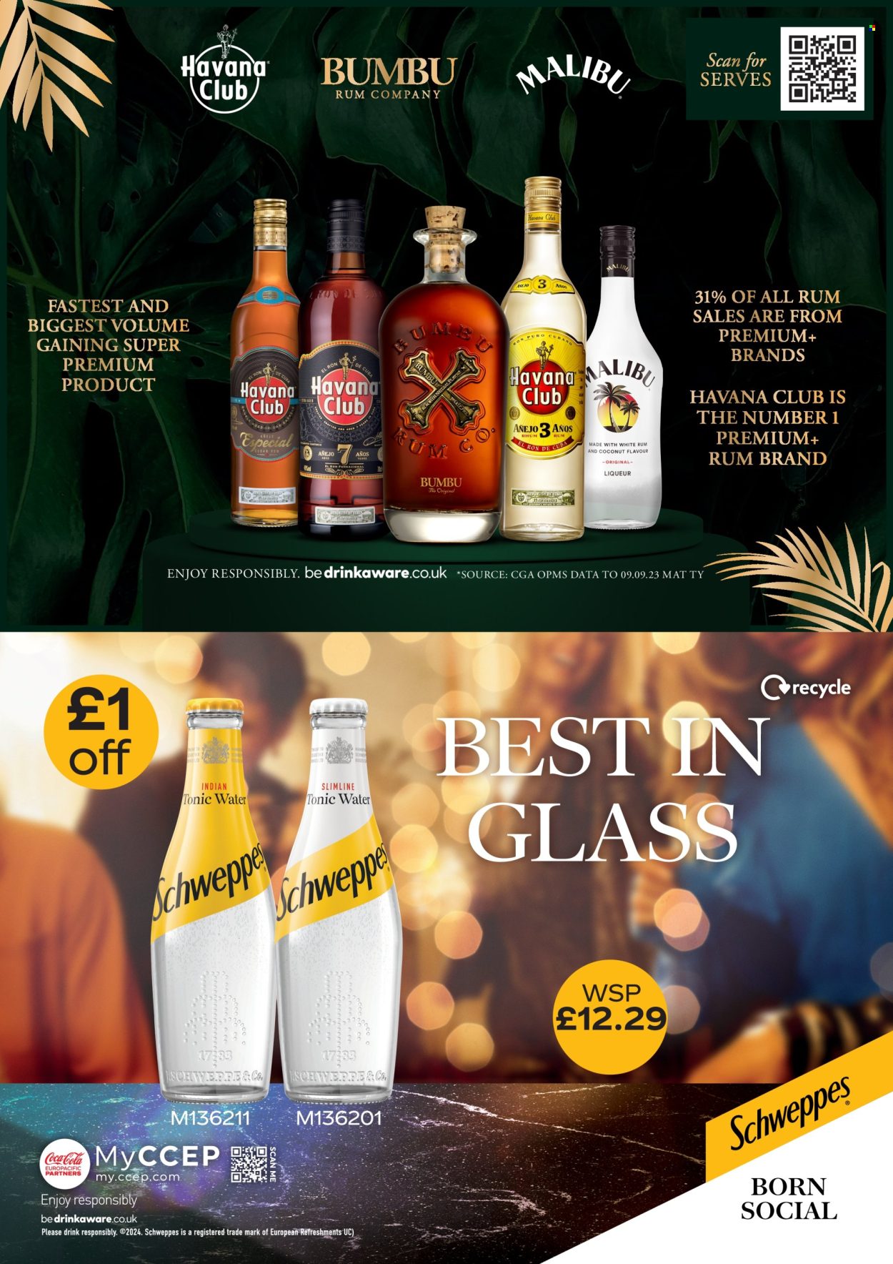 thumbnail - Makro offer  - 06/03/2024 - 28/05/2024 - Sales products - Coca-Cola, Schweppes, tonic, soft drink, carbonated soft drink, liqueur, rum, Malibu. Page 37.