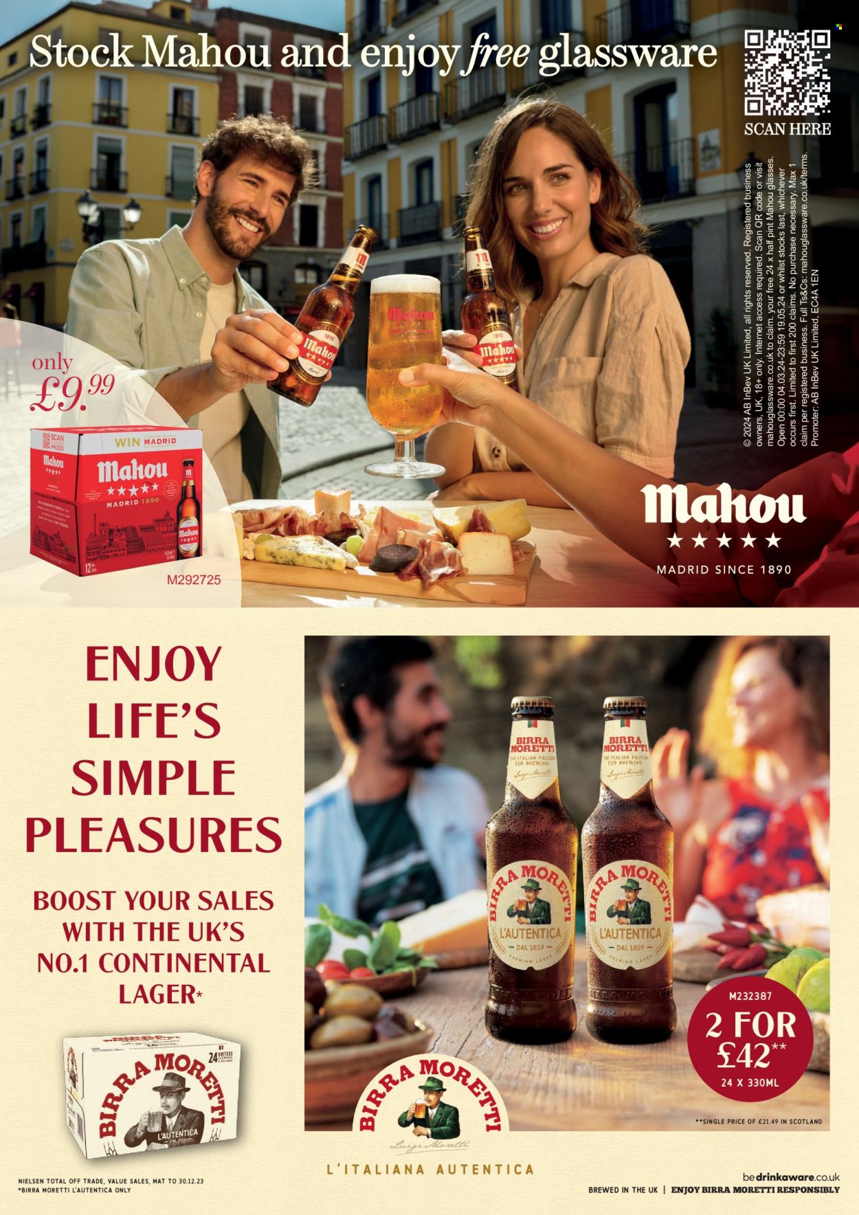 thumbnail - Makro offer  - 06/03/2024 - 28/05/2024 - Sales products - beer, alcohol, Lager, Birra Moretti, Continental, Boost, glassware set. Page 42.