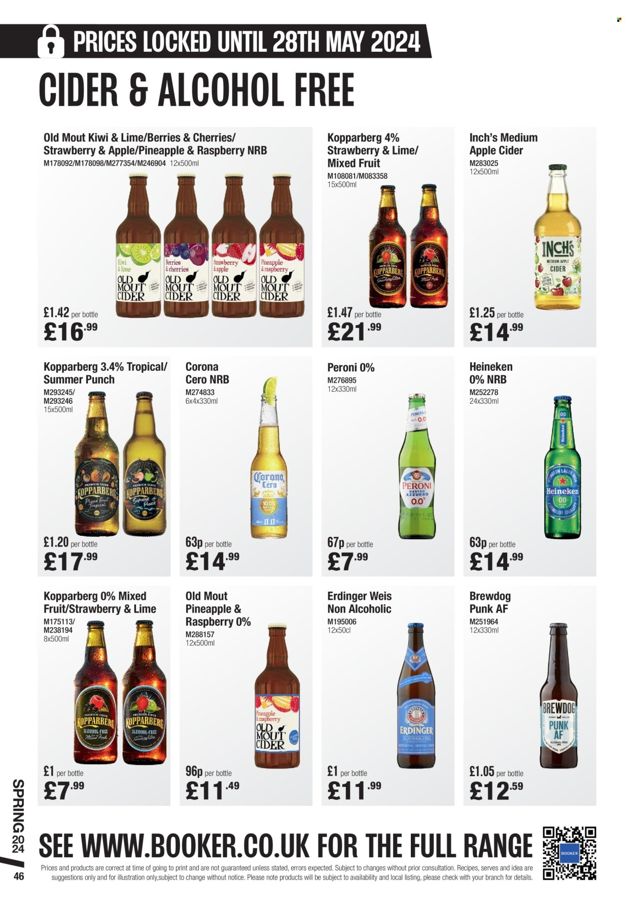 thumbnail - Makro offer  - 06/03/2024 - 28/05/2024 - Sales products - Corona Extra, Heineken, beer, Kopparberg, Peroni, Erdinger, non-alcoholic beer, kiwi, apple cider, punch, cider. Page 46.
