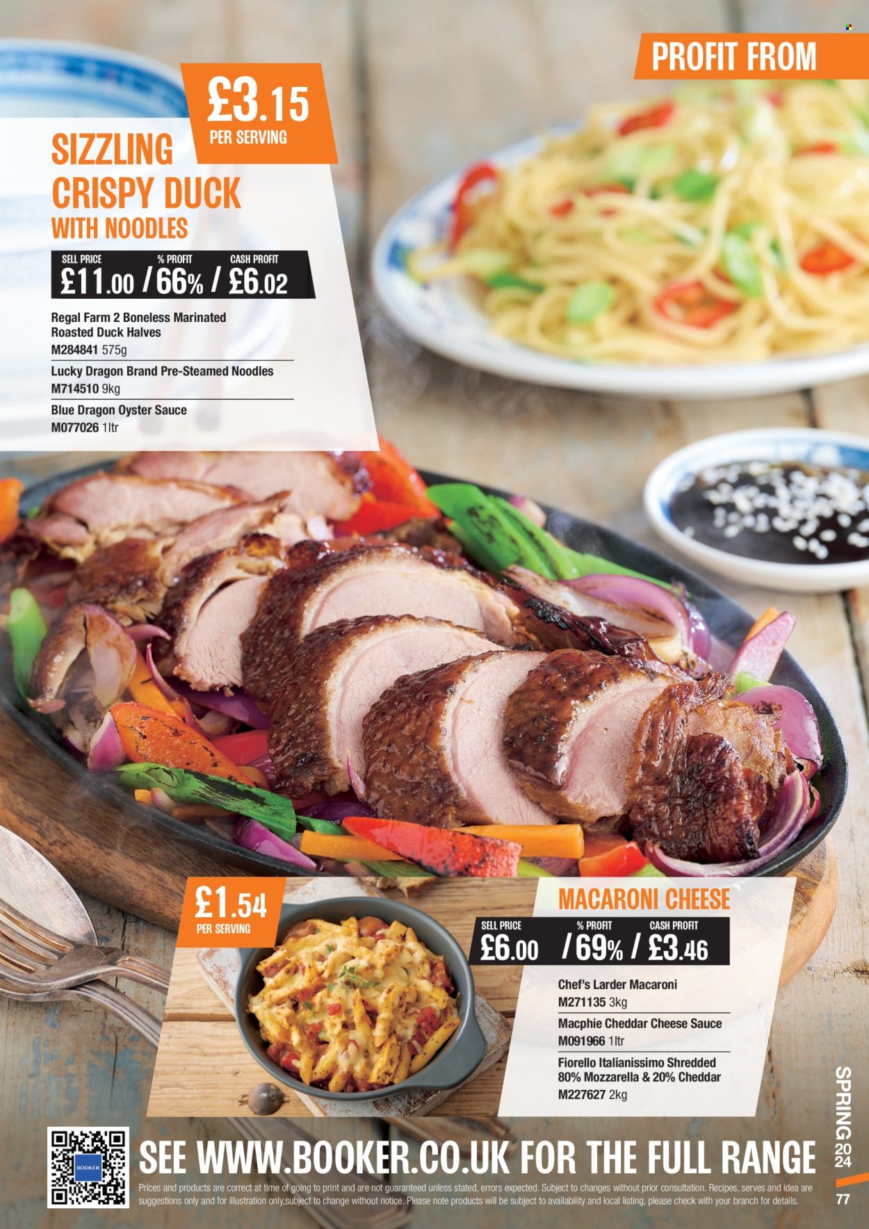 thumbnail - Makro offer  - 06/03/2024 - 28/05/2024 - Sales products - poultry meat, pasta, crispy duck, cheddar, oyster sauce. Page 77.
