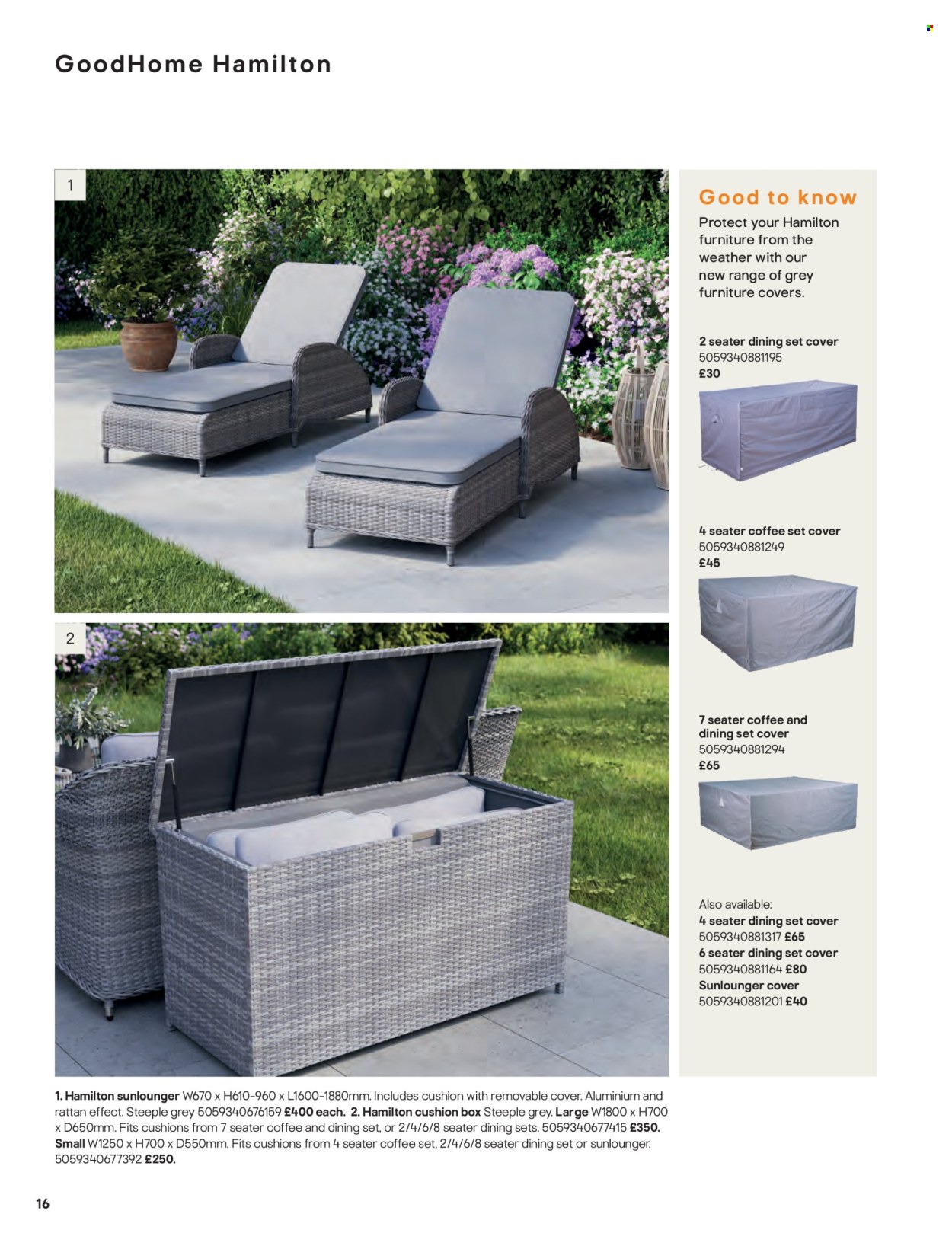 thumbnail - B&Q offer  - Sales products - dining set, lounger. Page 16.