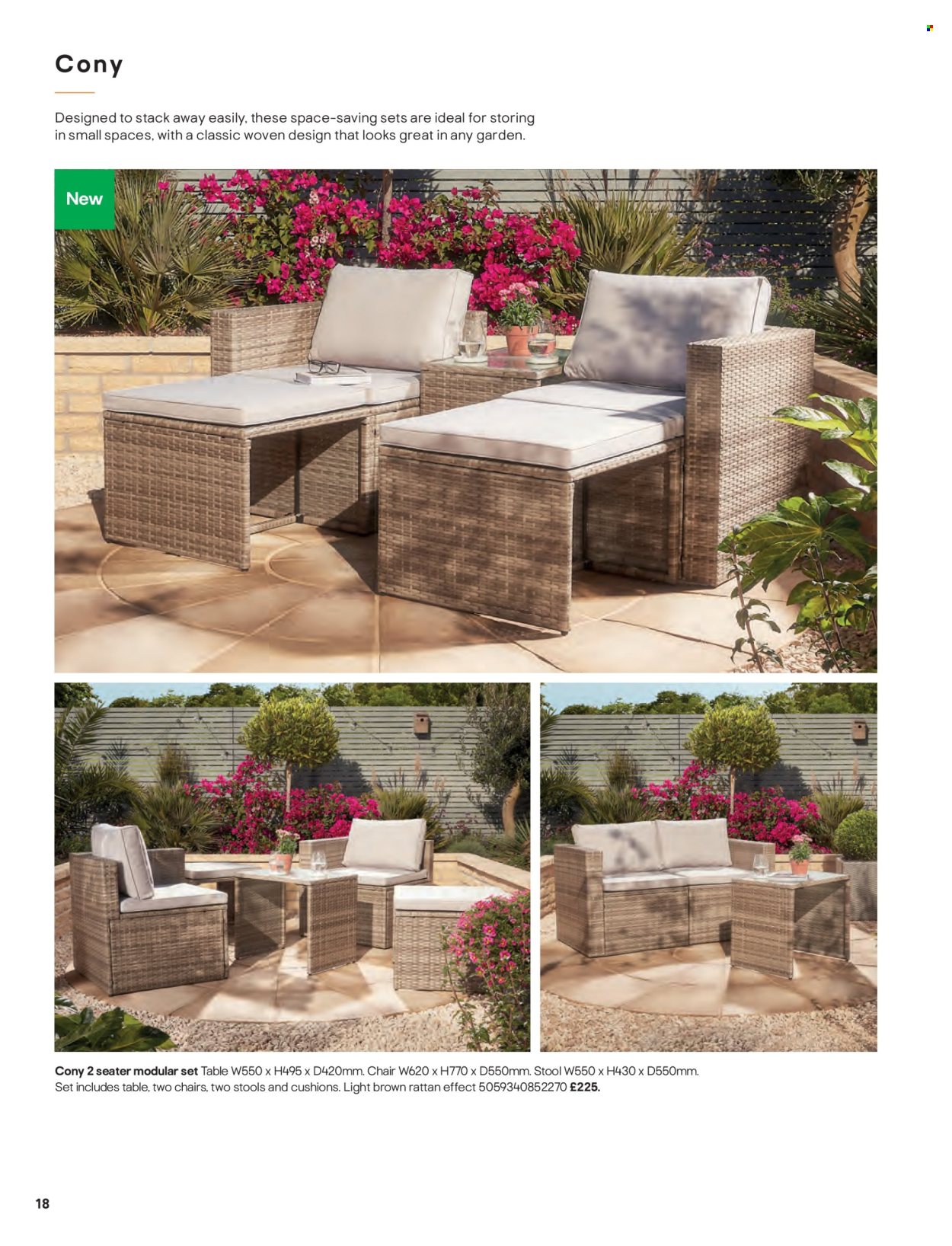 thumbnail - B&Q offer  - Sales products - cushion, stool, chair. Page 18.