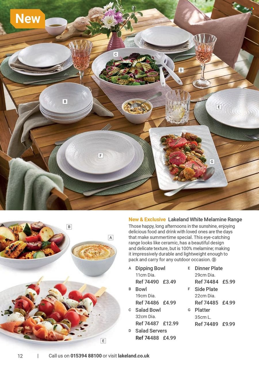 thumbnail - Lakeland offer  - Sales products - plate, dinner plate, salad bowl, bowl, platters. Page 12.