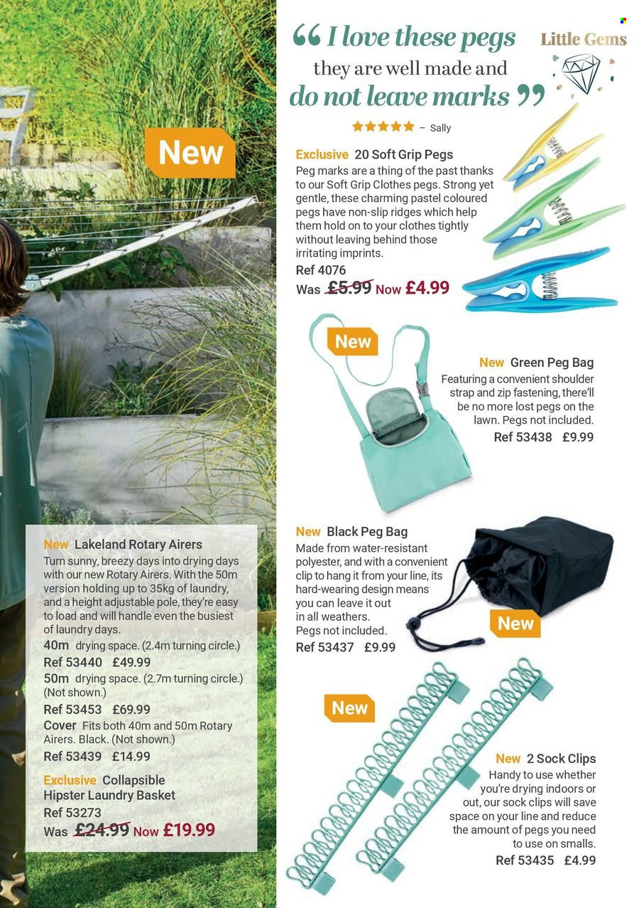 thumbnail - Lakeland offer  - Sales products - clothes peg, laundry basket, bag. Page 43.