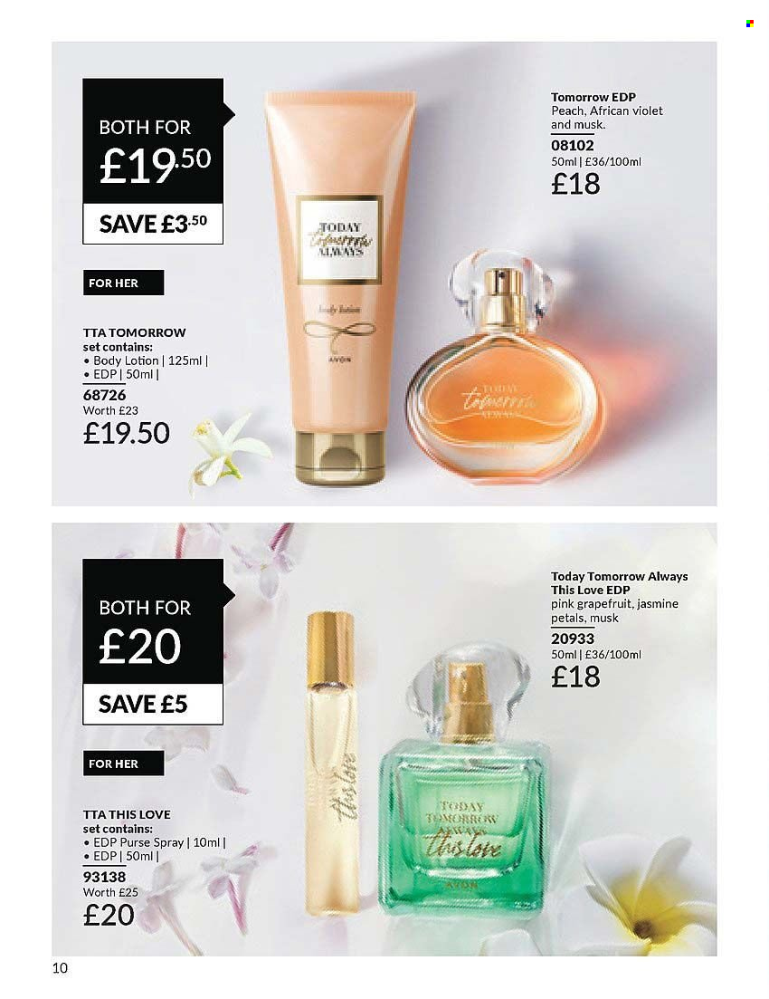 thumbnail - Avon offer  - 01/04/2024 - 30/04/2024 - Sales products - body lotion, eau de parfum. Page 10.