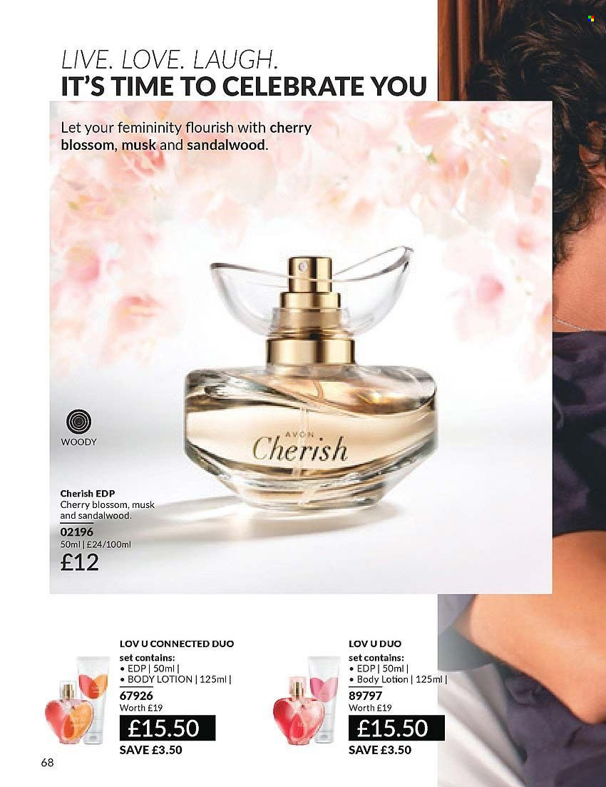 thumbnail - Avon offer  - 01/04/2024 - 30/04/2024 - Sales products - Avon, body lotion, eau de parfum. Page 68.