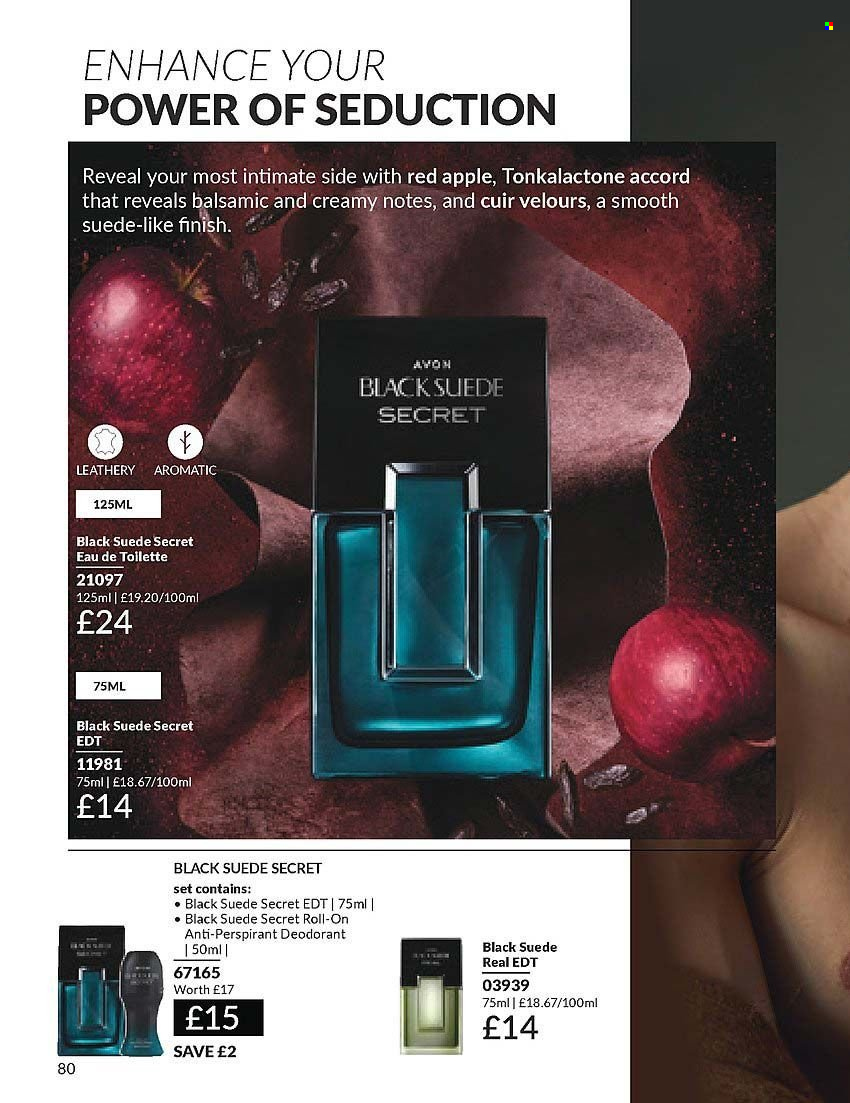 thumbnail - Avon offer  - 01/04/2024 - 30/04/2024 - Sales products - Avon, anti-perspirant, eau de toilette, roll-on, deodorant. Page 80.