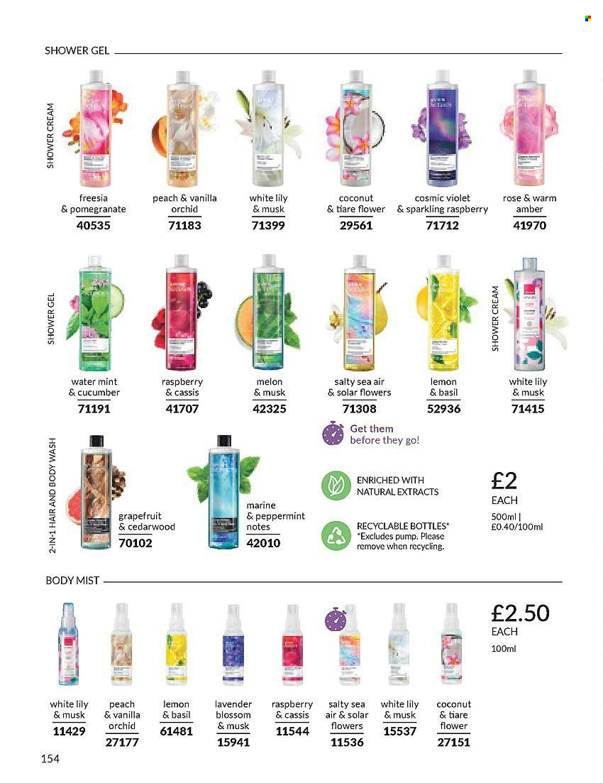 thumbnail - Avon offer  - 01/04/2024 - 30/04/2024 - Sales products - body wash, shower gel, body mist, Go!. Page 154.
