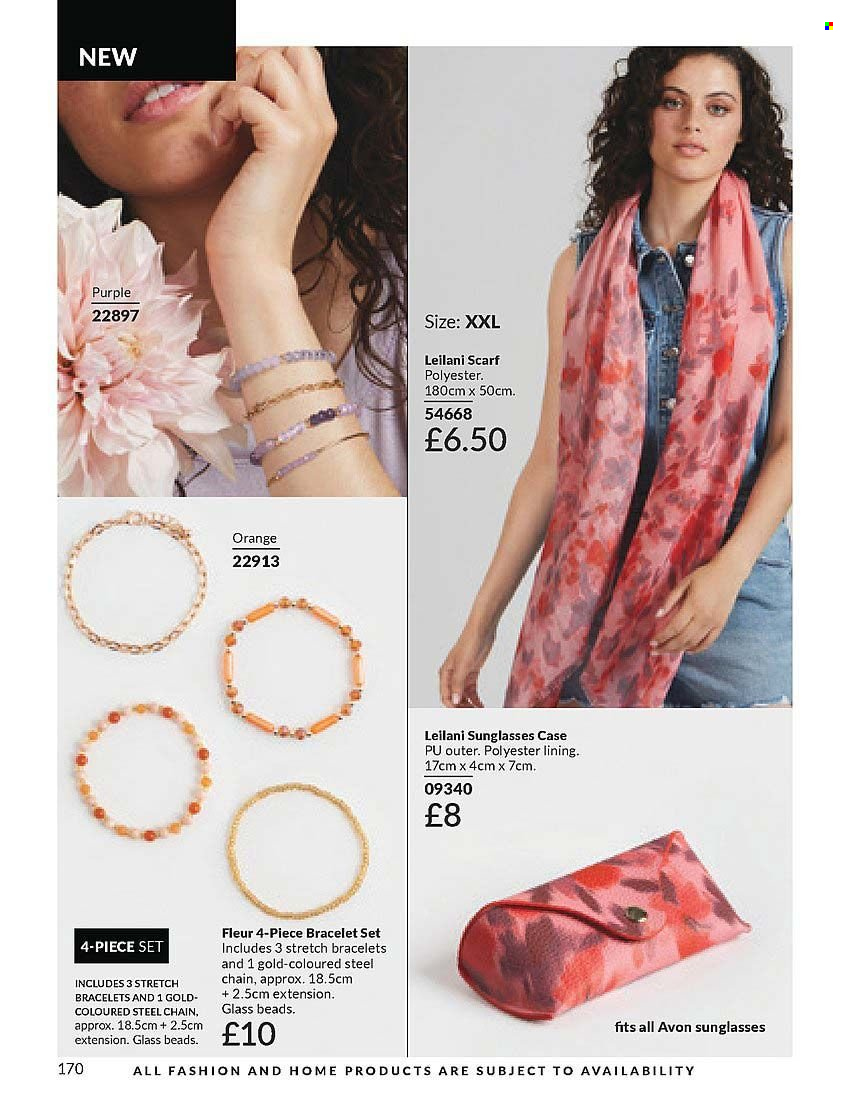 thumbnail - Avon offer  - 01/04/2024 - 30/04/2024 - Sales products - Avon, scarf, bracelet, sunglasses. Page 170.