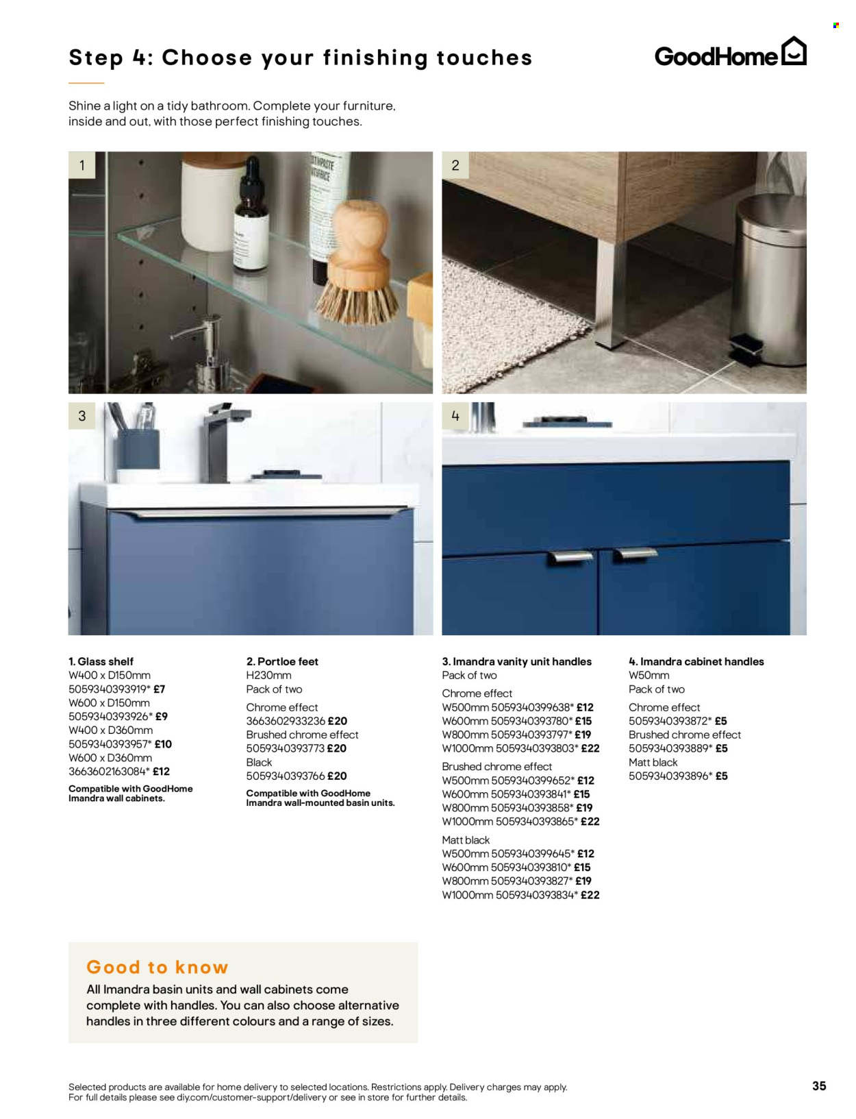 thumbnail - B&Q offer  - Sales products - cabinet, wall cabinet, shelves, vanity. Page 35.