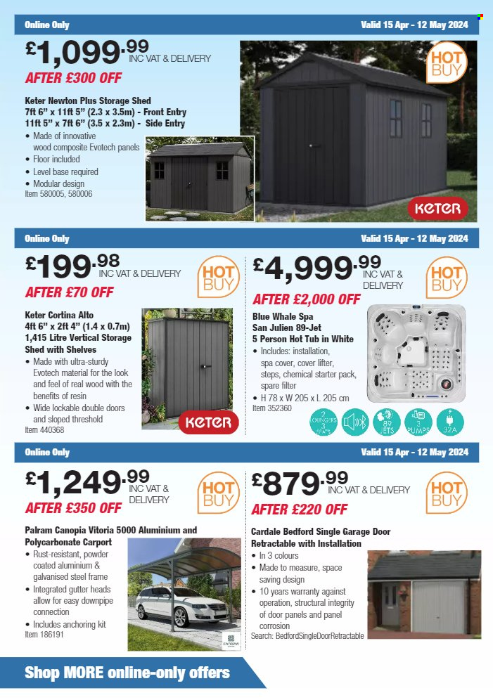 thumbnail - Costco offer  - 15/04/2024 - 12/05/2024 - Sales products - shelves, Jet, storage shed. Page 26.