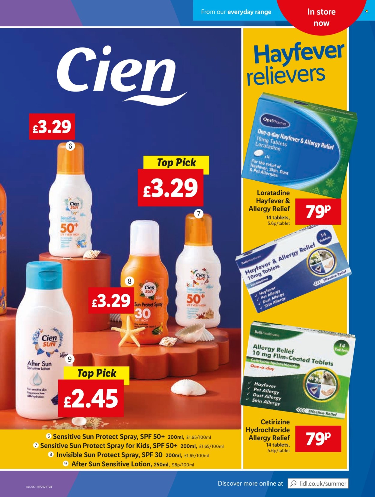 thumbnail - Lidl offer  - 02/05/2024 - 03/05/2024 - Sales products - tablet, Cien, sun care, fragrance, allergy relief, allergy control, hayfever relief. Page 27.