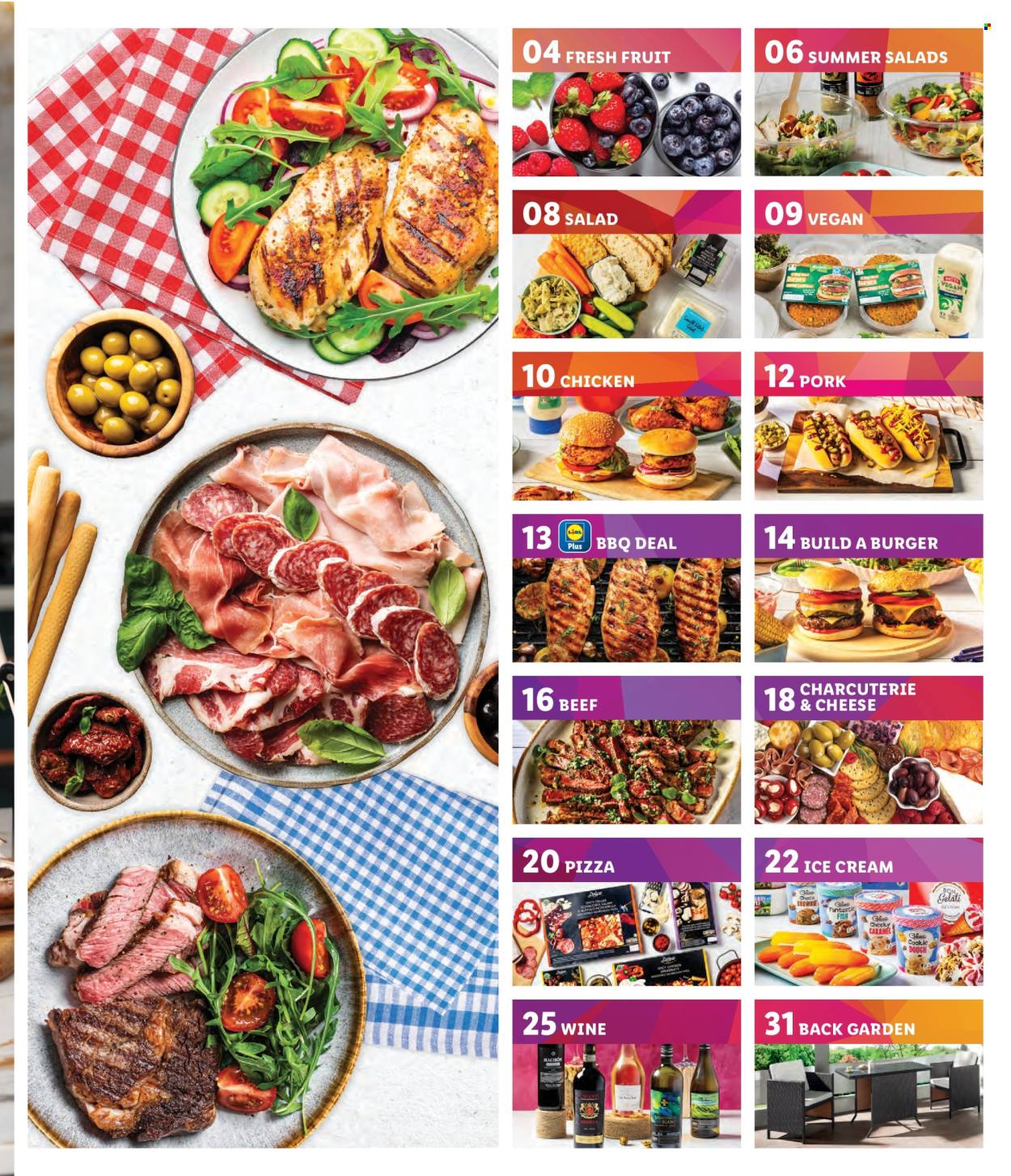 thumbnail - Lidl offer  - Sales products - alcohol, salad, pizza, charcuterie, ice cream, wine. Page 3.