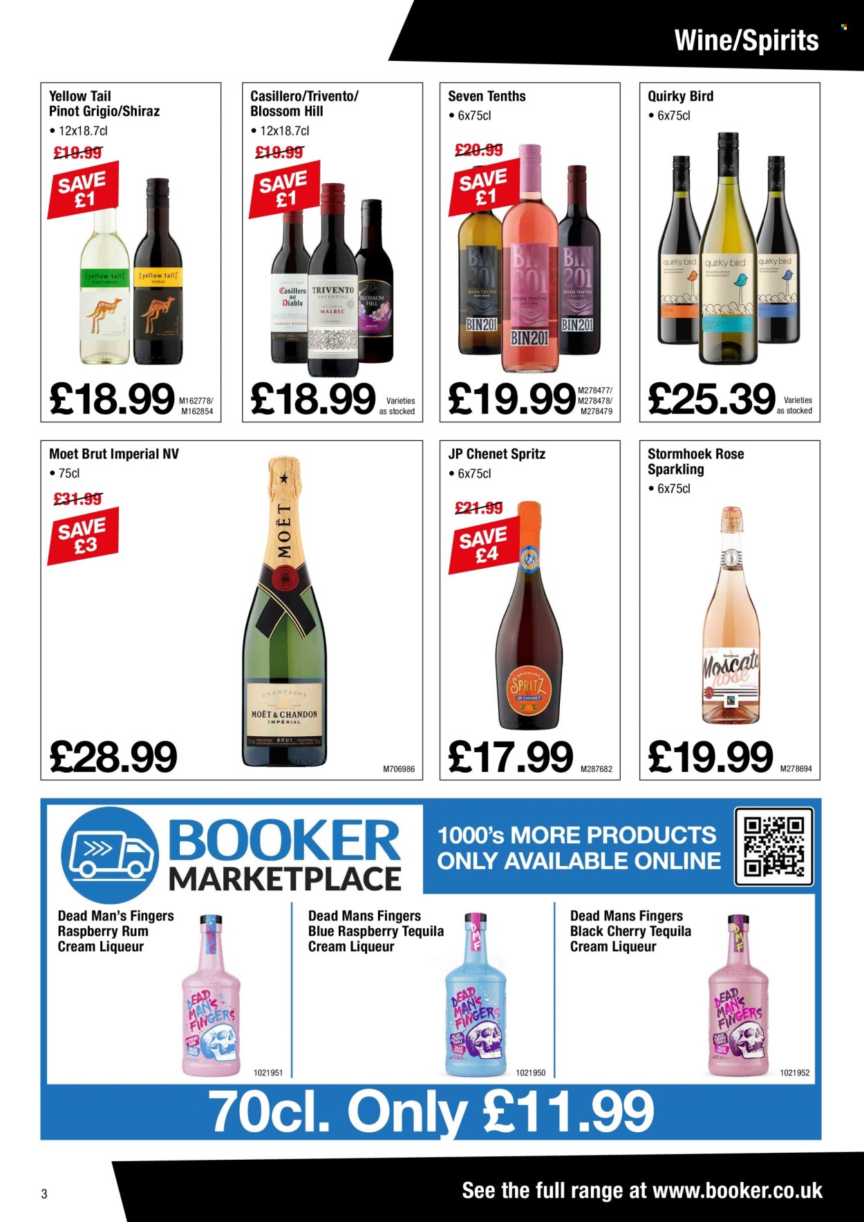 thumbnail - Makro offer  - 24/04/2024 - 21/05/2024 - Sales products - alcohol, red wine, sparkling wine, white wine, champagne, wine, Merlot, Moët & Chandon, Shiraz, Pinot Grigio, Malbec, liqueur, tequila, rum. Page 3.