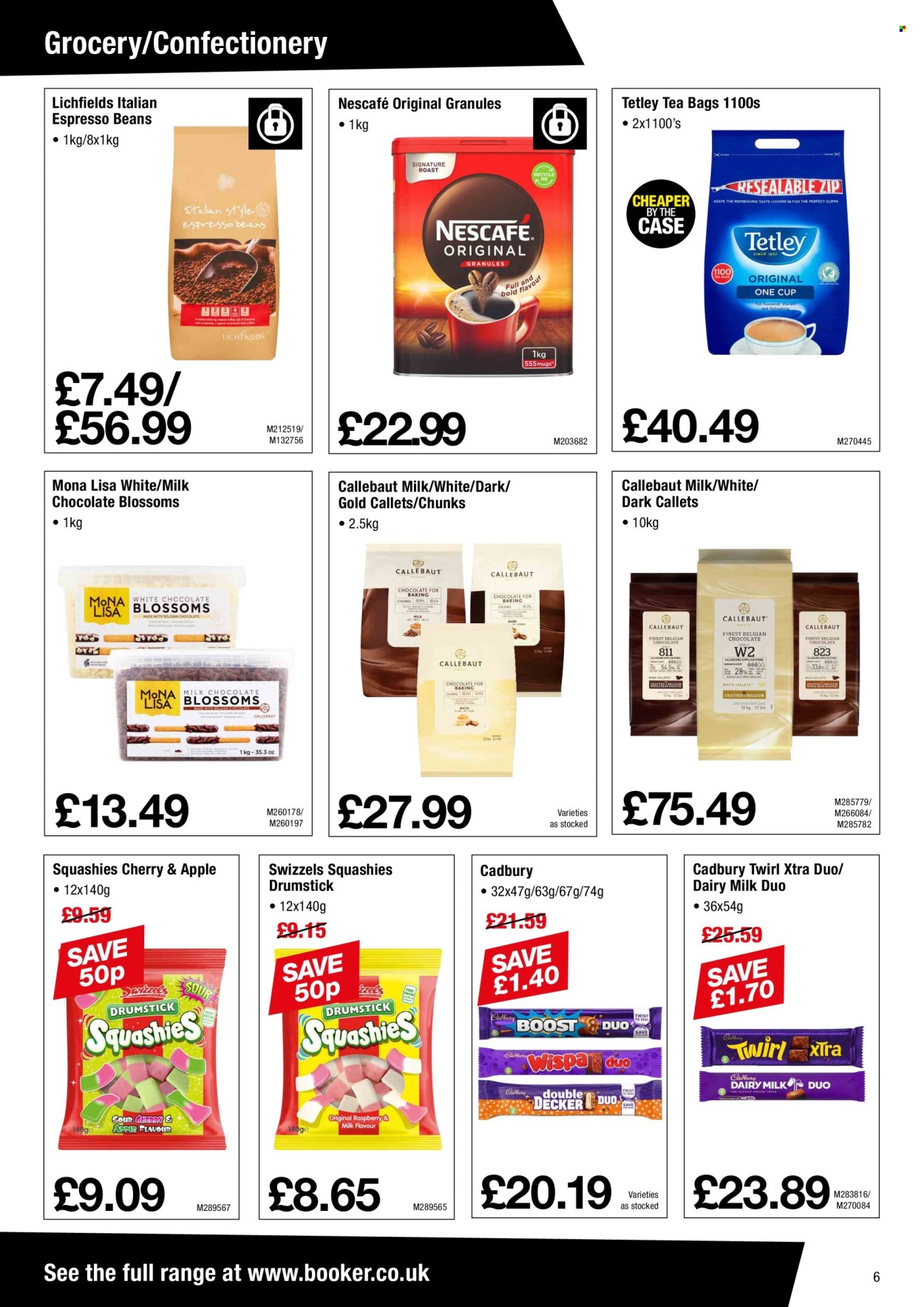 thumbnail - Makro offer  - 24/04/2024 - 21/05/2024 - Sales products - milk chocolate, white chocolate, chocolate, Cadbury, Dairy Milk, Swizzels, chocolate bar, Boost, tea bags, coffee, Nescafé, XTRA, cup. Page 6.