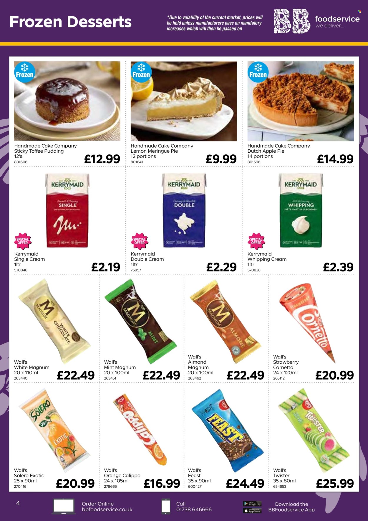 thumbnail - Bestway offer  - 26/04/2024 - 20/06/2024 - Sales products - cake, pie, apple pie, dessert, pudding, whipping cream, Magnum, ice cream, Cornetto, Calippo, Solero, mint, Twister. Page 4.