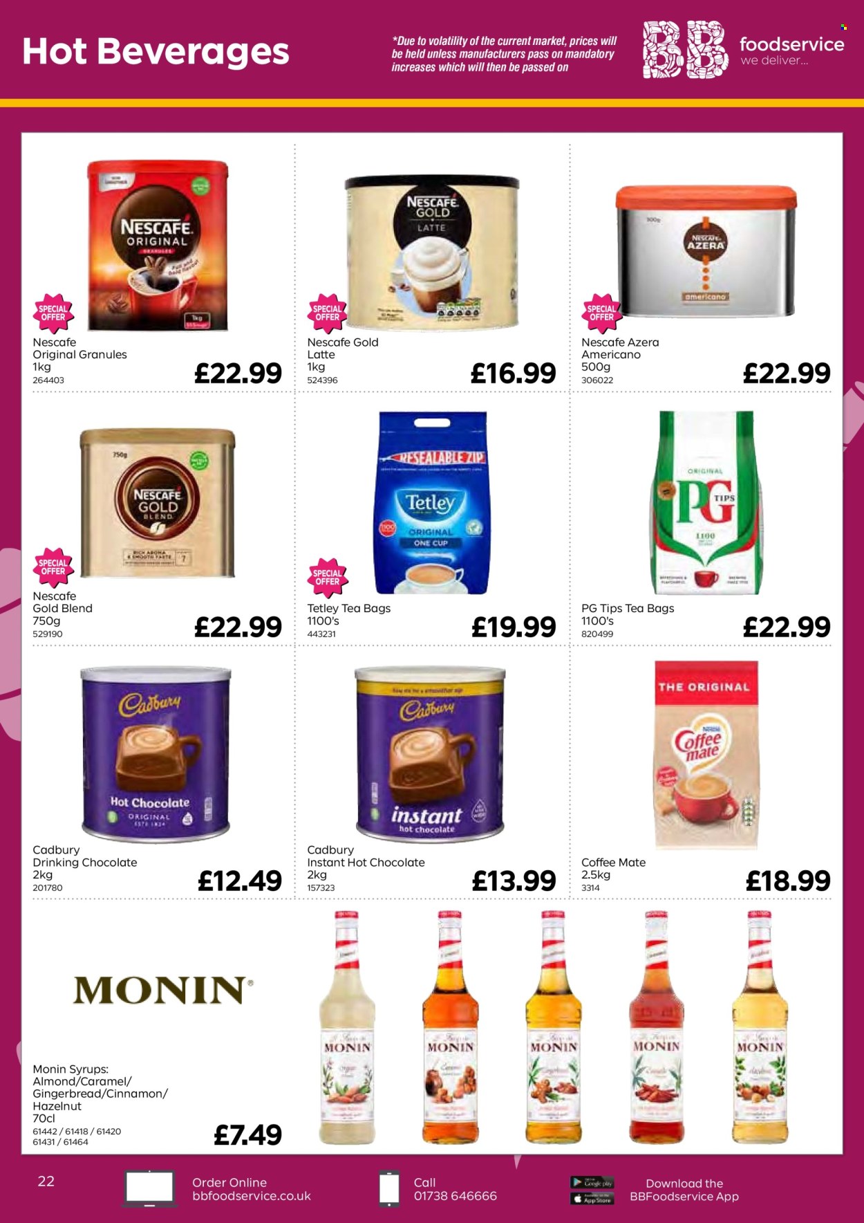 thumbnail - Bestway offer  - 26/04/2024 - 20/06/2024 - Sales products - gingerbread, Coffee-Mate, Cadbury, cinnamon, syrup, hot chocolate, tea bags, Nescafé, cup. Page 22.