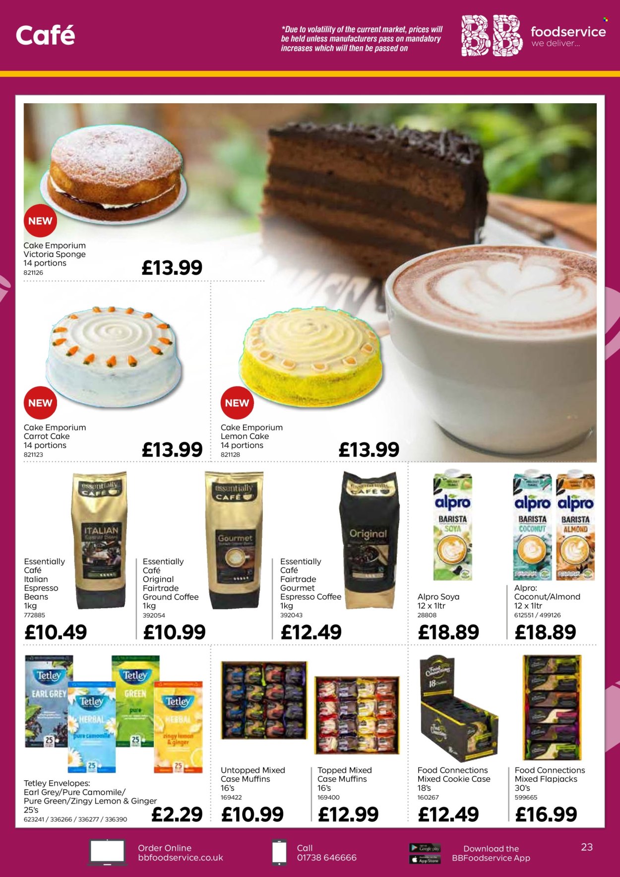 thumbnail - Bestway offer  - 26/04/2024 - 20/06/2024 - Sales products - muffin, cake, sponge cake, Victoria Sponge, Alpro, cookies, coconut, coffee, ground coffee, envelope. Page 23.