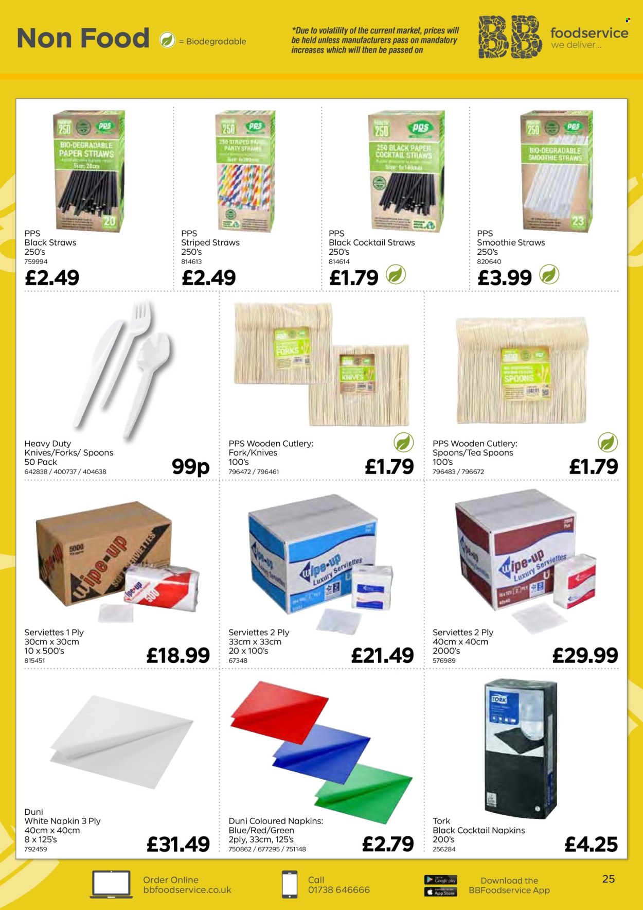 thumbnail - Bestway offer  - 26/04/2024 - 20/06/2024 - Sales products - smoothie, cocktail, tea, napkins, knife, serviettes, fork, spoon, straw. Page 25.