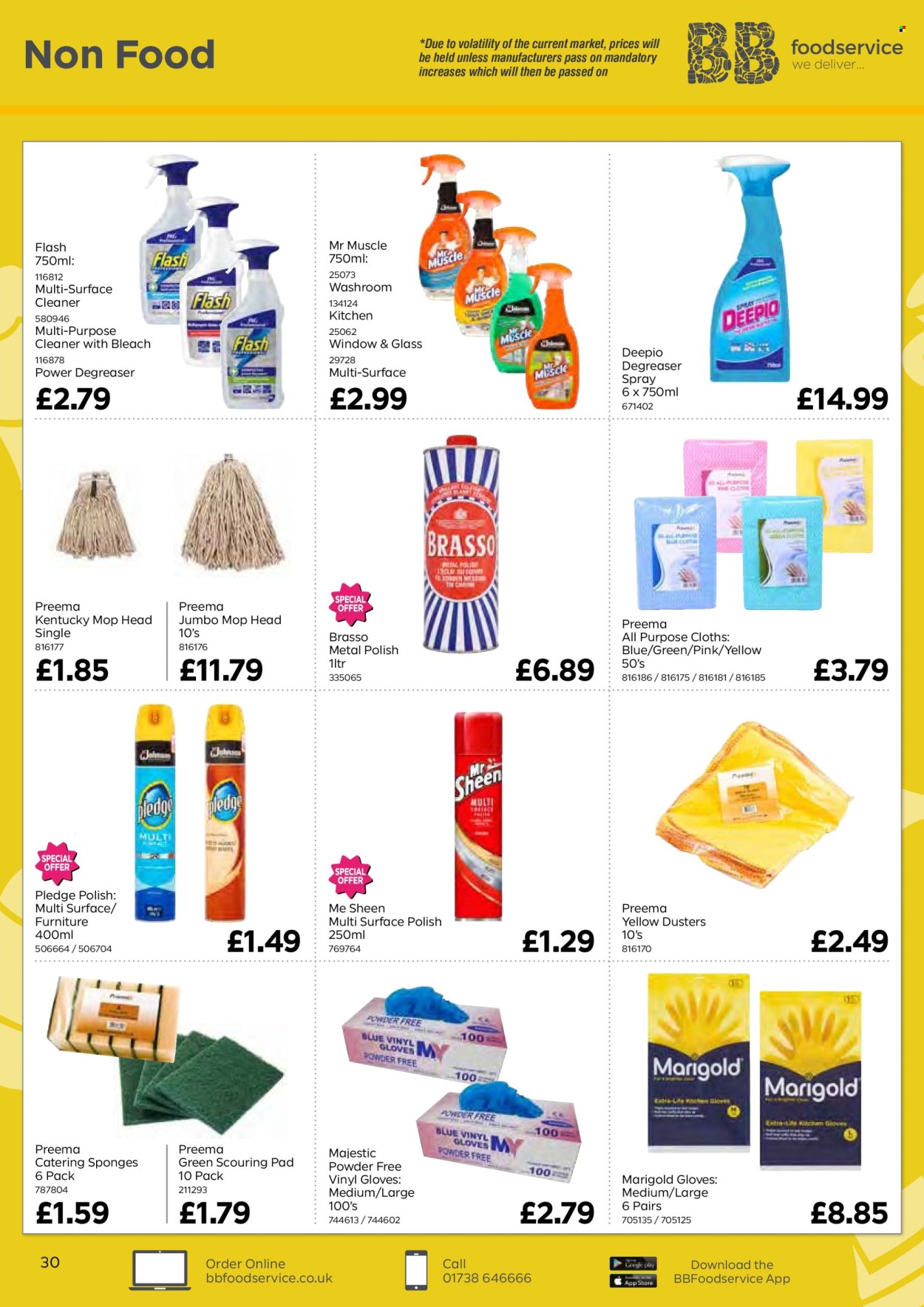 thumbnail - Bestway offer  - 26/04/2024 - 20/06/2024 - Sales products - surface cleaner, cleaner, all purpose cleaner, Mr. Muscle, Pledge, sponge, gloves, disposable gloves, mop, duster, cloths. Page 30.