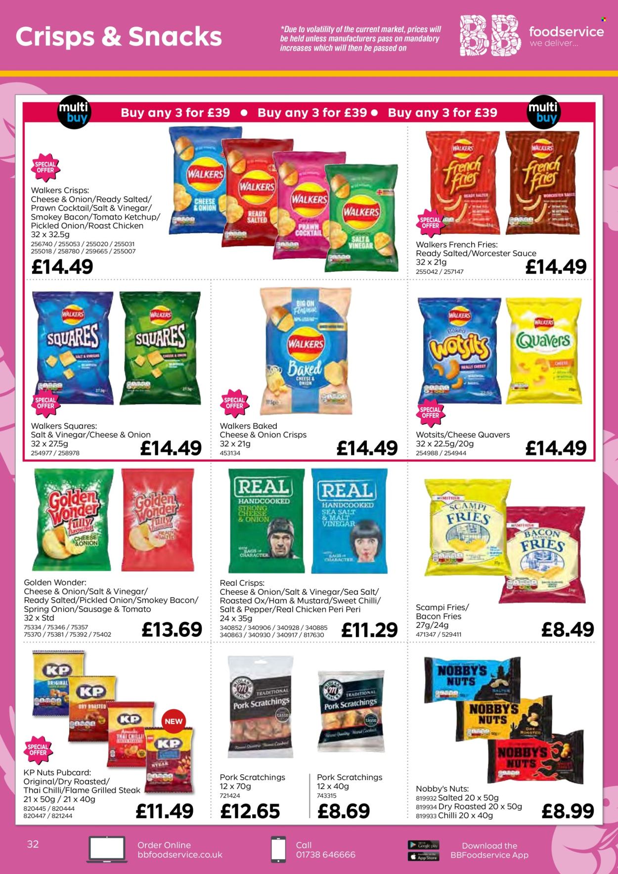 thumbnail - Bestway offer  - 26/04/2024 - 20/06/2024 - Sales products - green onion, steak, roast, prawns, chicken roast, snack, ready meal, sausage, potato fries, french fries, crisps, ketchup. Page 32.