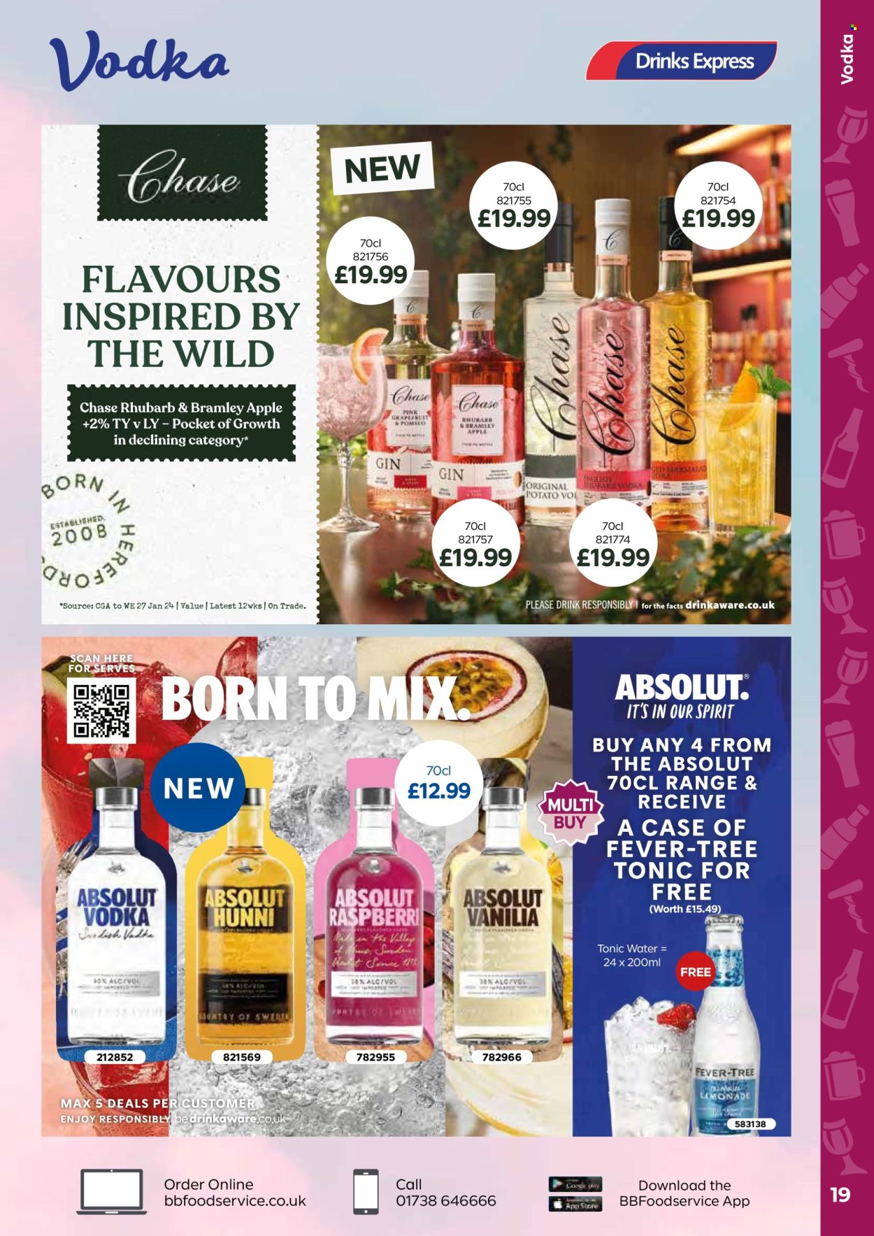 thumbnail - Bestway offer  - 26/04/2024 - 20/06/2024 - Sales products - alcohol, grapefruits, pomelo, tonic, gin, vodka, Absolut, spirit. Page 19.
