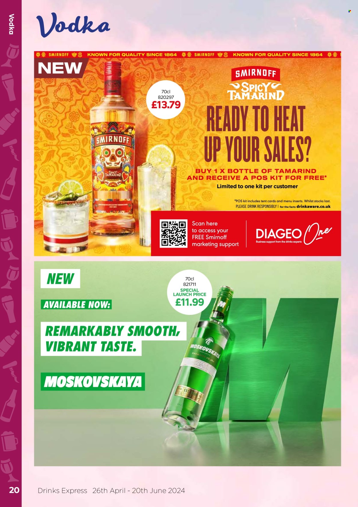 thumbnail - Bestway offer  - 26/04/2024 - 20/06/2024 - Sales products - alcohol, tamarind, Smirnoff, vodka. Page 20.