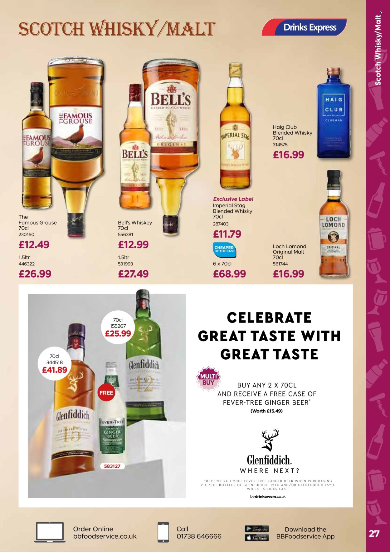 thumbnail - Bestway offer  - 26/04/2024 - 20/06/2024 - Sales products - ginger beer, beer, alcohol, Bell's, whiskey, Glenfiddich, scotch whisky, whisky, label. Page 27.
