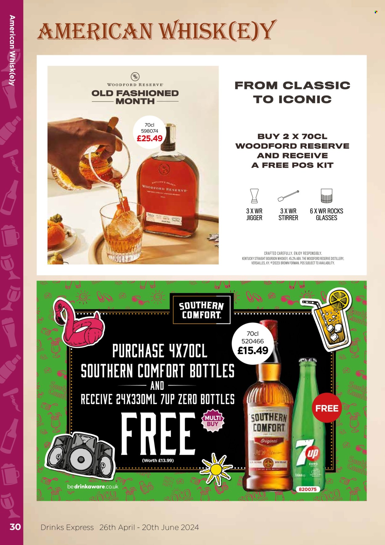 thumbnail - Bestway offer  - 26/04/2024 - 20/06/2024 - Sales products - alcohol, soft drink, 7UP, carbonated soft drink, bourbon, liqueur, whiskey, bourbon whiskey, whisky. Page 30.