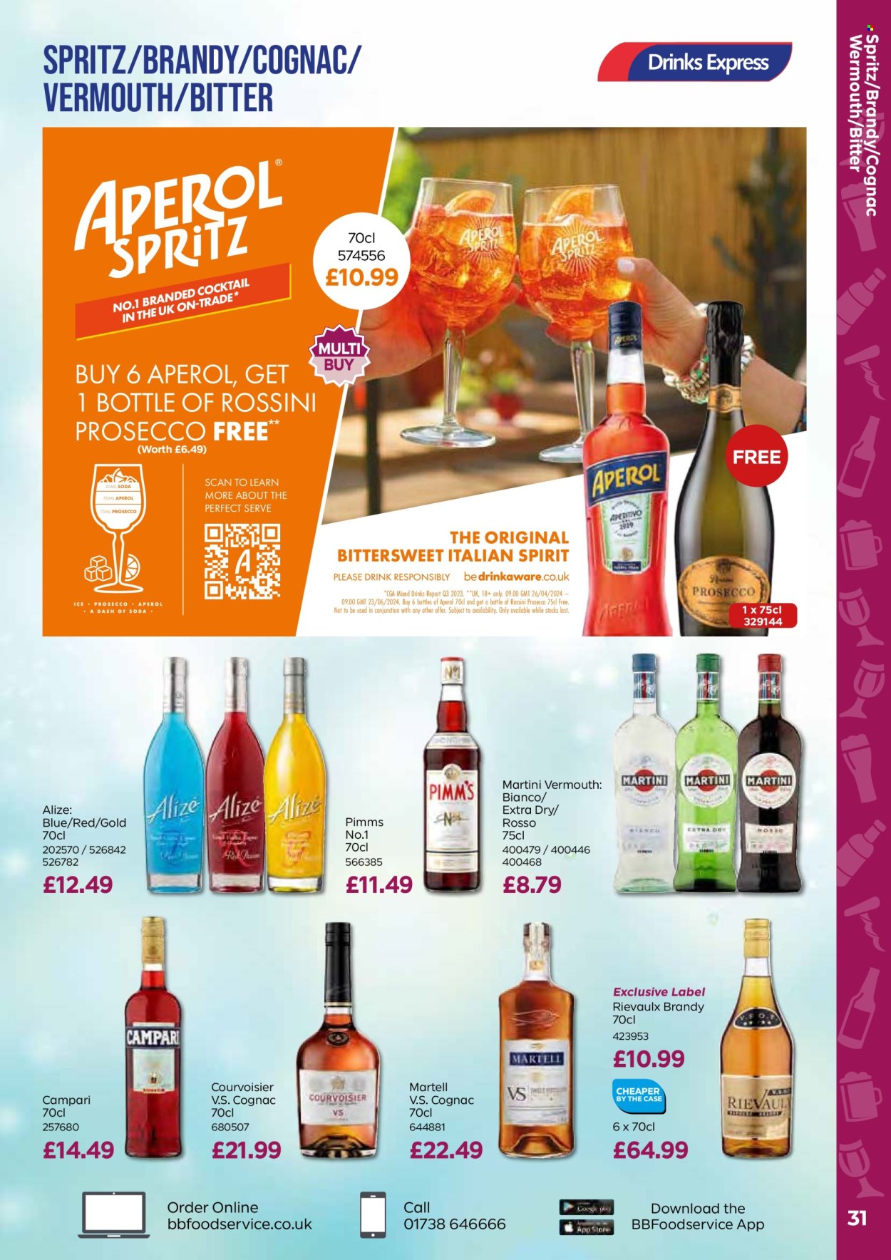 thumbnail - Bestway offer  - 26/04/2024 - 20/06/2024 - Sales products - alcohol, sparkling wine, prosecco, brandy, cognac, Vermouth, Aperol, Martini, spirit, label. Page 31.