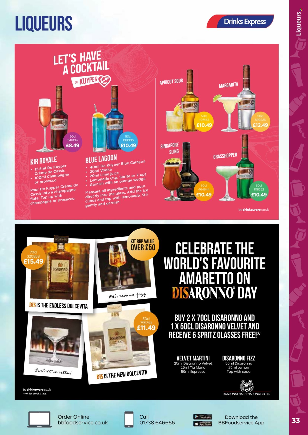thumbnail - Bestway offer  - 26/04/2024 - 20/06/2024 - Sales products - alcohol, juice, soft drink, 7UP, carbonated soft drink, sparkling wine, champagne, Amaretto, liqueur, Martini. Page 33.