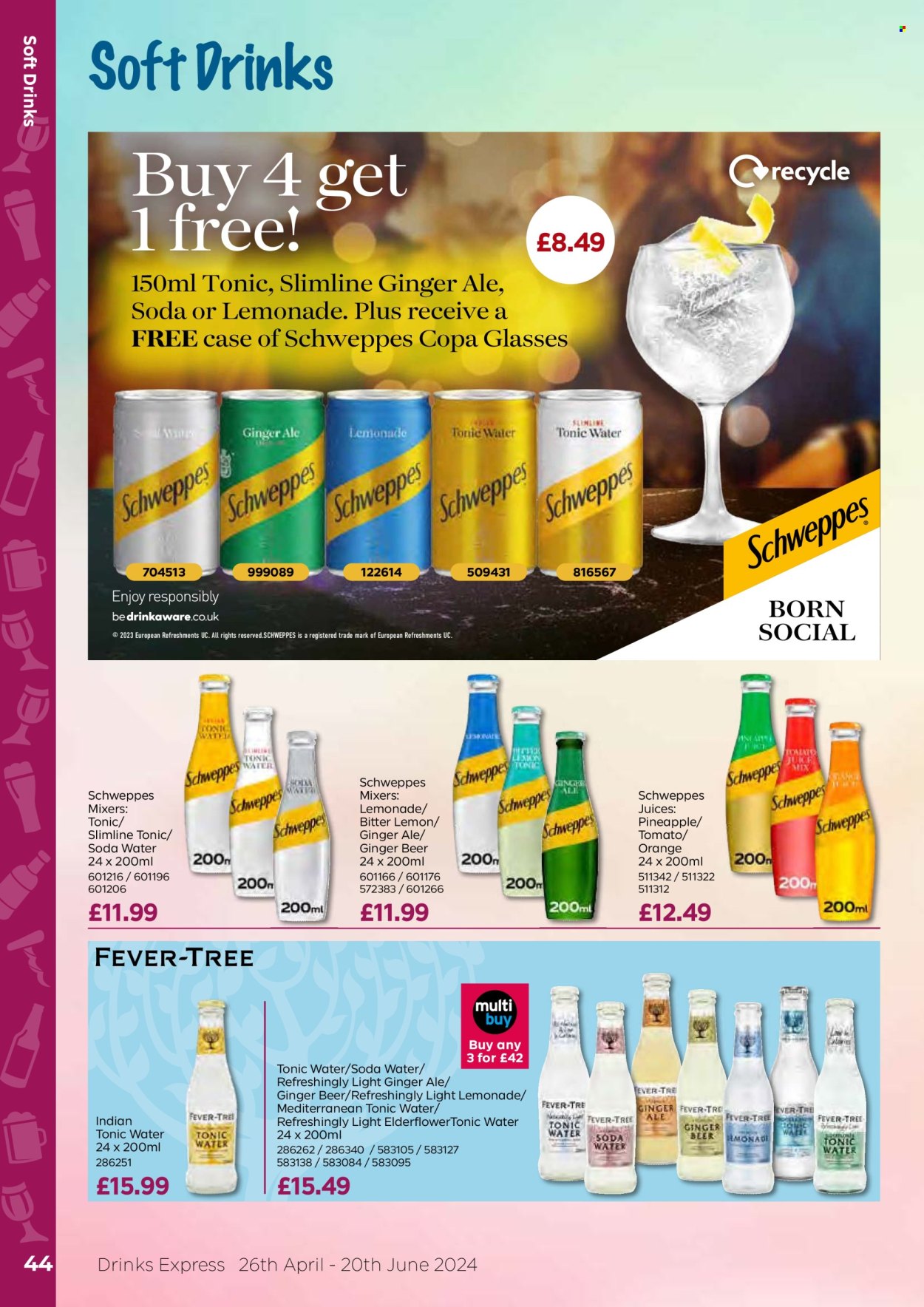 thumbnail - Bestway offer  - 26/04/2024 - 20/06/2024 - Sales products - ginger beer, beer, ginger ale, lemonade, Schweppes, juice, tonic, soft drink, soda. Page 44.