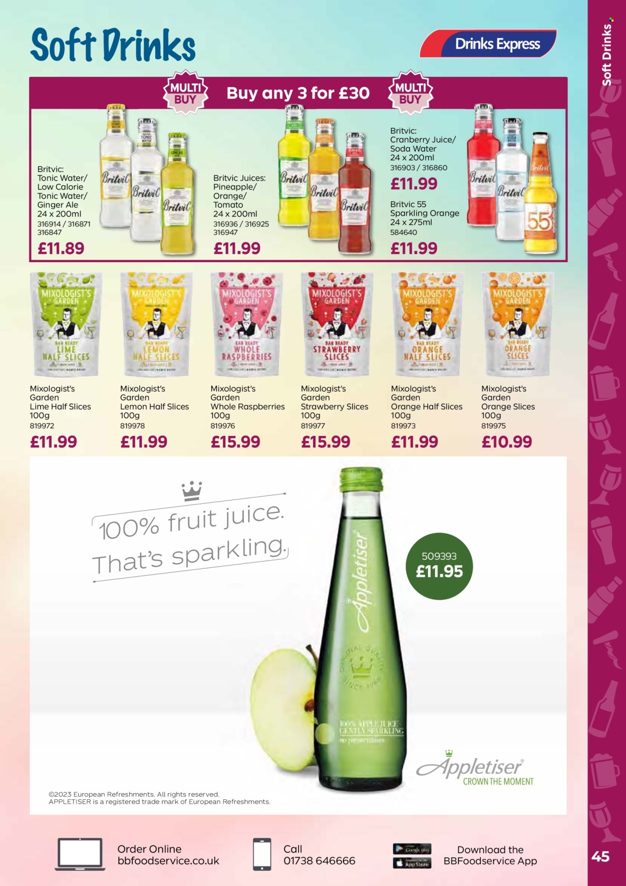 thumbnail - Bestway offer  - 26/04/2024 - 20/06/2024 - Sales products - raspberries, cranberry juice, ginger ale, juice, fruit drink, tonic, soft drink, soda. Page 45.