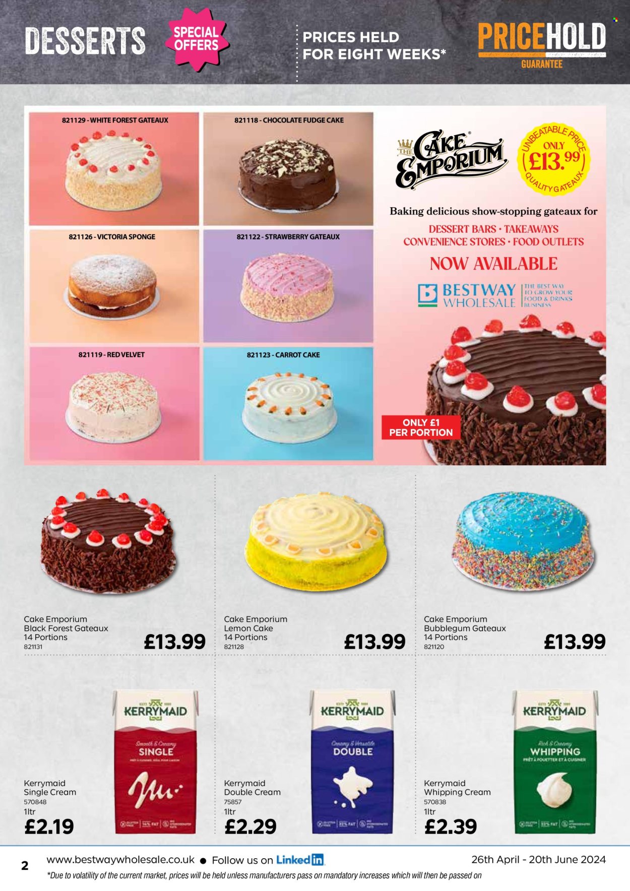 thumbnail - Bestway offer  - 26/04/2024 - 20/06/2024 - Sales products - sponge cake, Victoria Sponge, dessert, whipping cream, bubblegum, bars. Page 2.