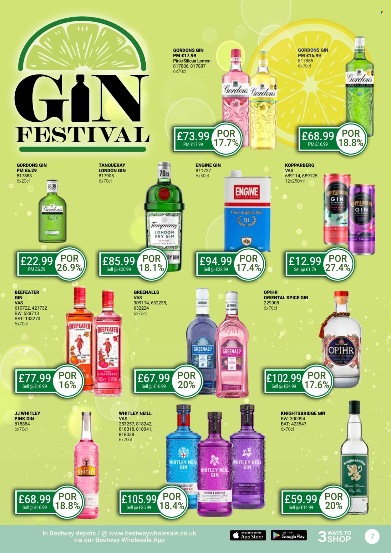 thumbnail - Bestway offer  - 26/04/2024 - 23/05/2024 - Sales products - Kopparberg, alcohol, lemons, spice, gin, Gordon's, Beefeater. Page 7.